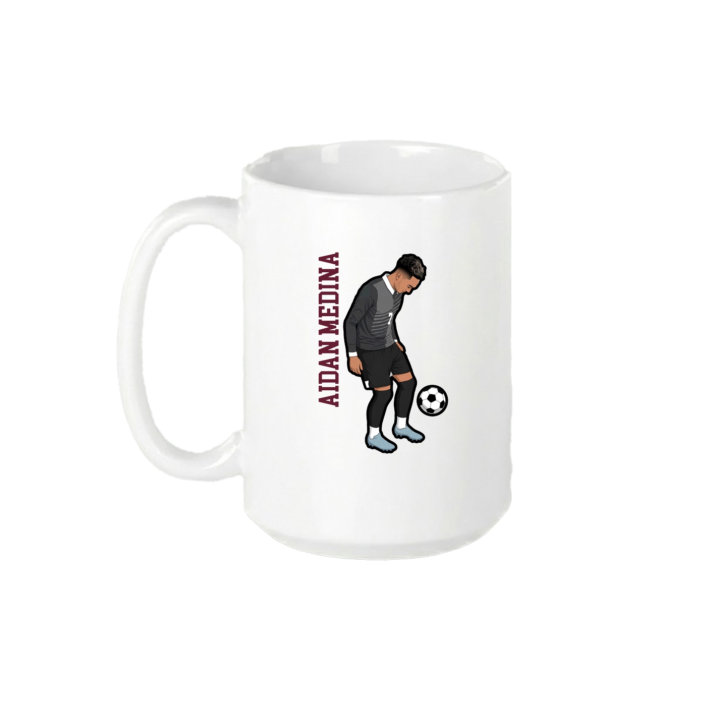 15oz Coffee Mug — Name Vertical in White