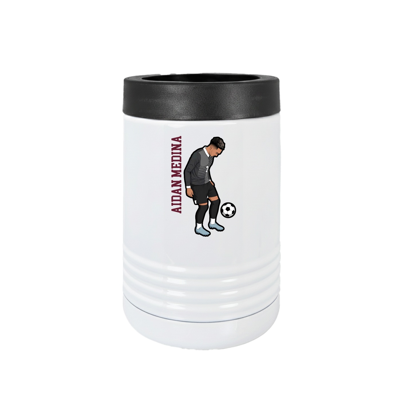 Beverage Holder — Name Vertical in White