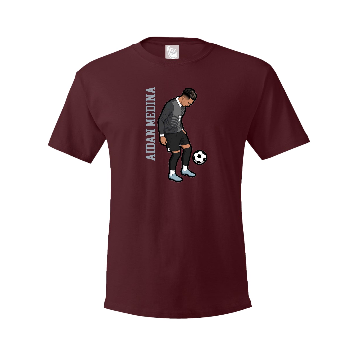 Tee — Name Vertical in Maroon
