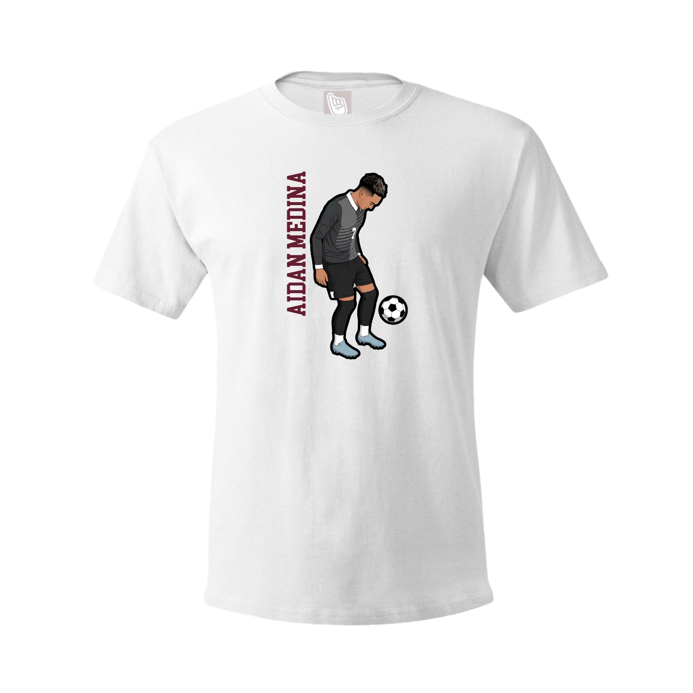 Tee — Name Vertical in White