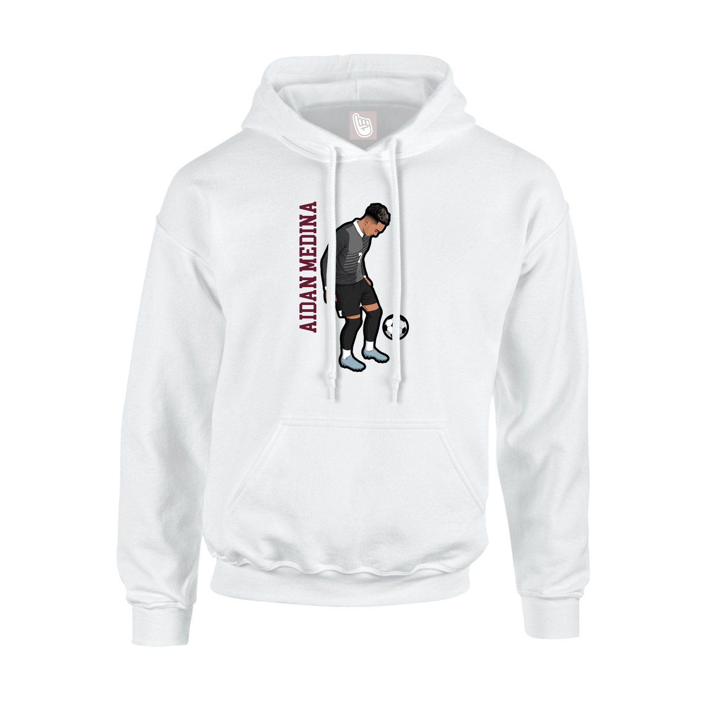 Hoodie — Name Vertical in White