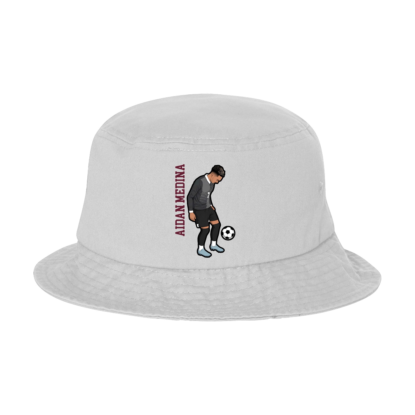 Bucket Cap — Name Vertical in White