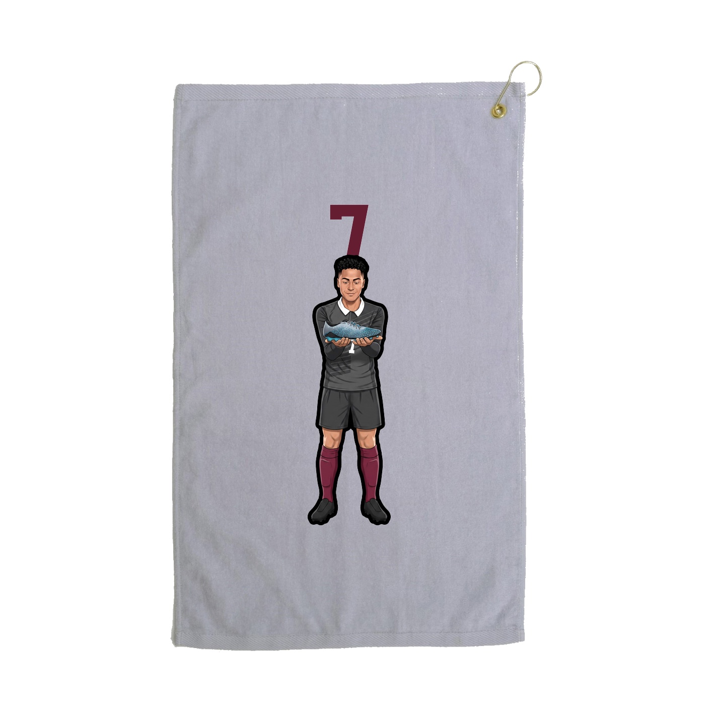 Golf Towel — Number Top in Grey
