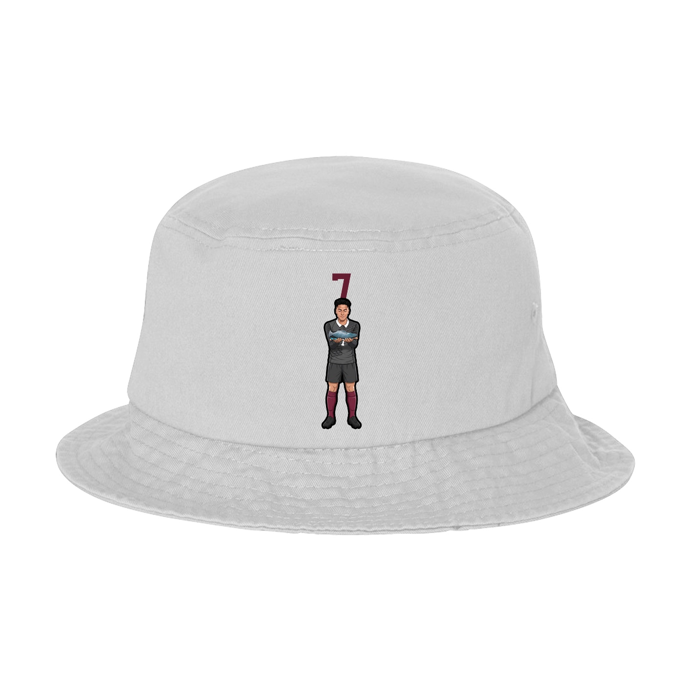 Bucket Cap — Number Top in White