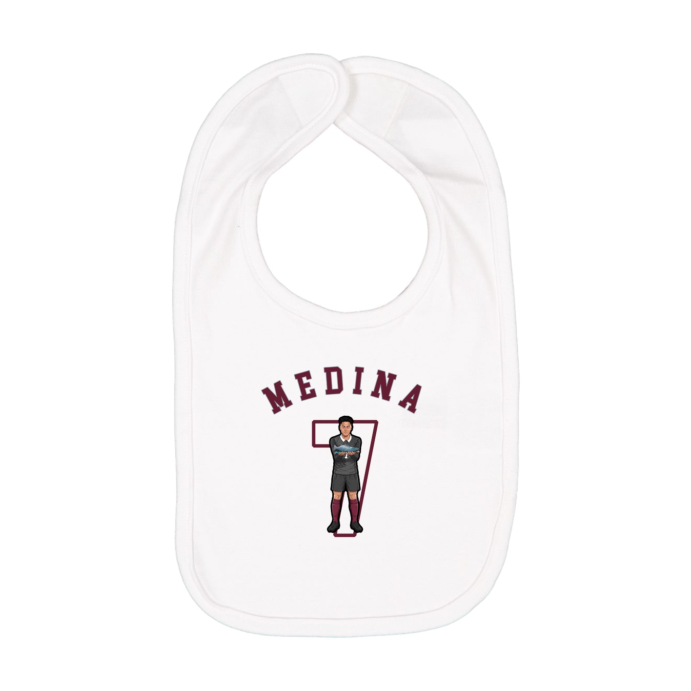 Infant Bib — Shirsey Arch in White