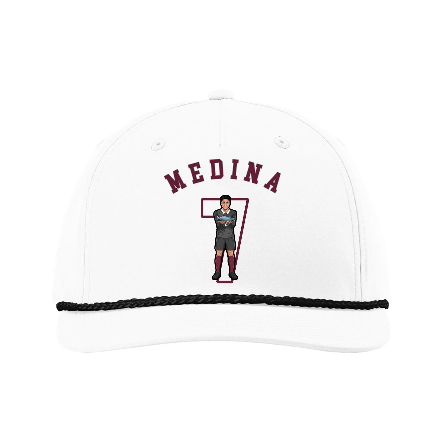 Five-Panel Classic Rope Cap — Shirsey Arch in White