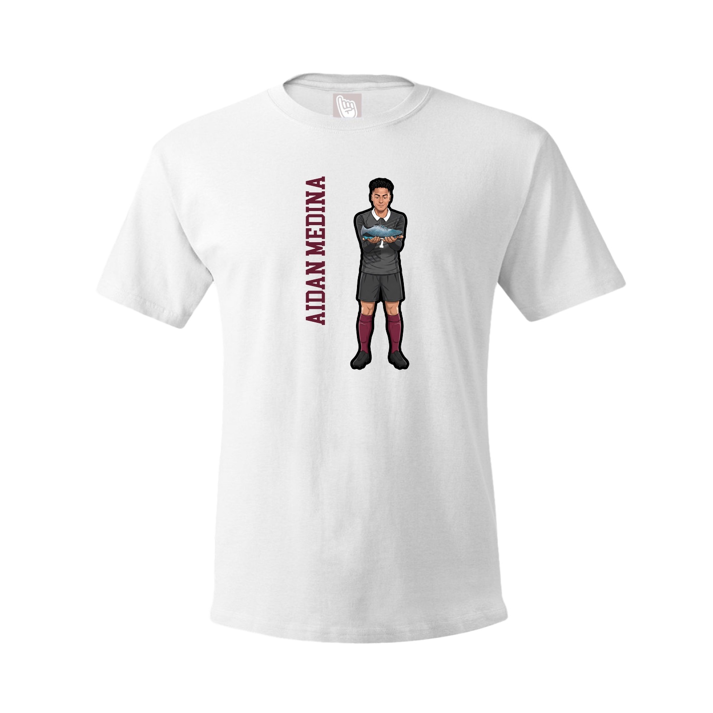 Youth Tee — Name Vertical in White