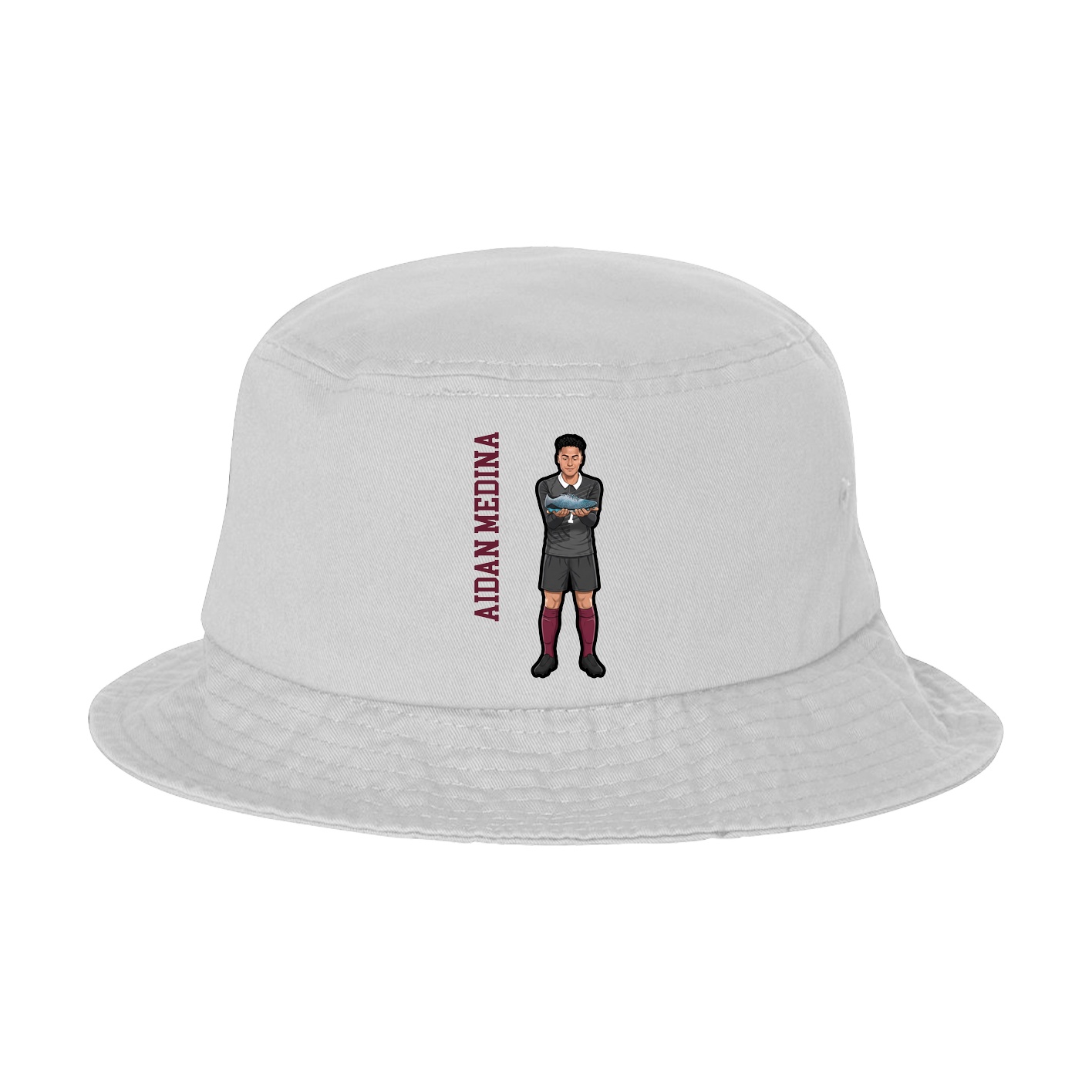 Bucket Cap — Name Vertical in White