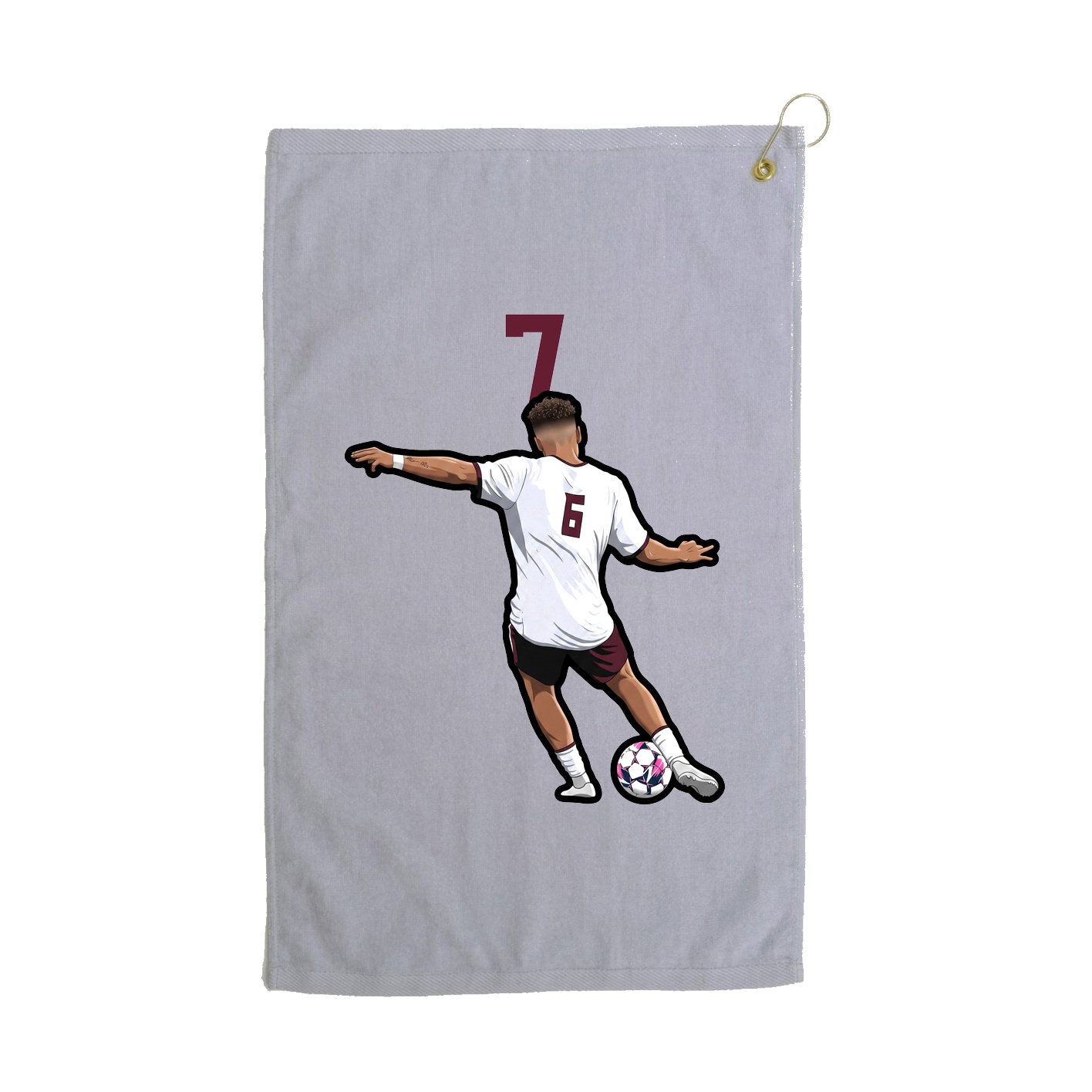 Golf Towel — Number Top in Grey