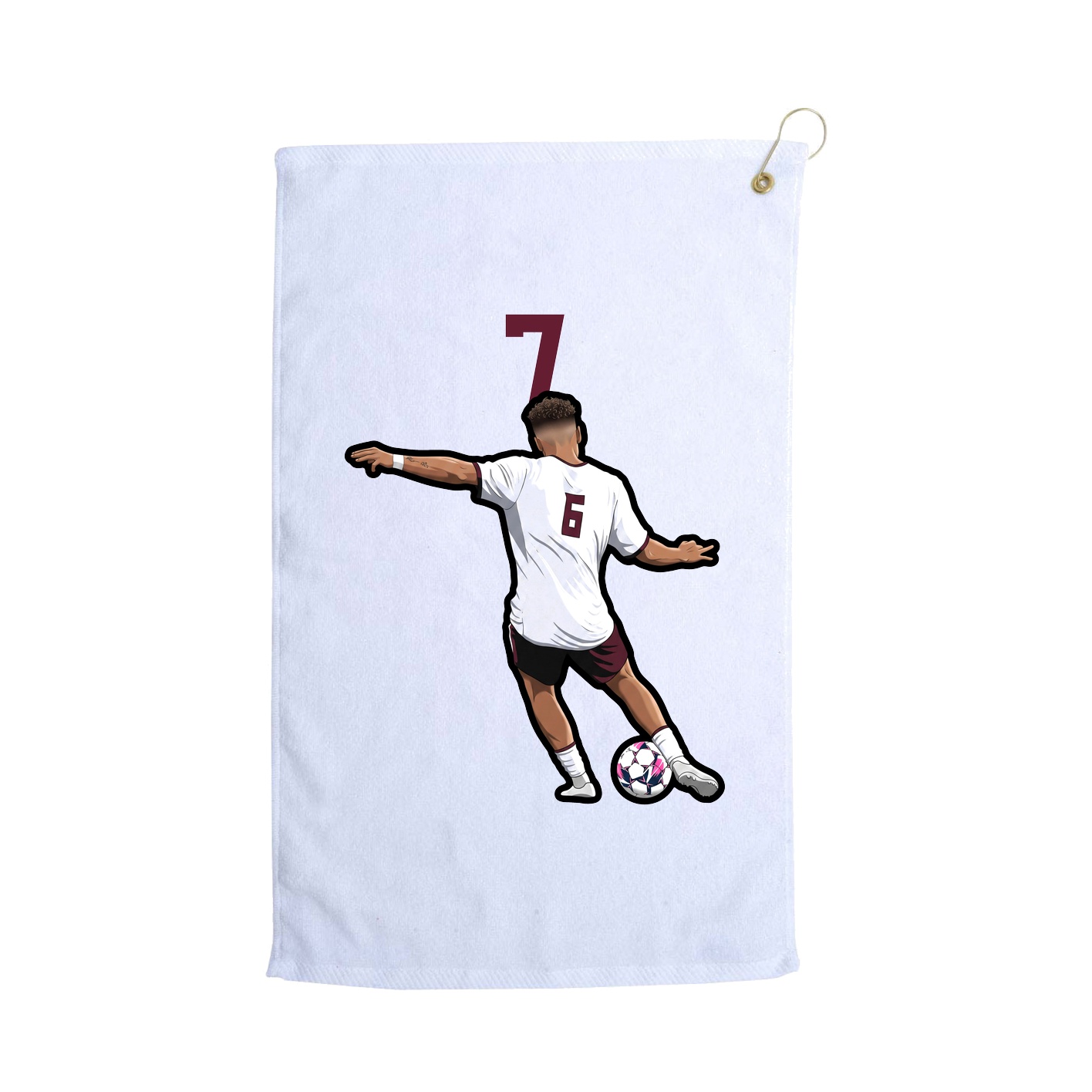 Golf Towel — Number Top in White