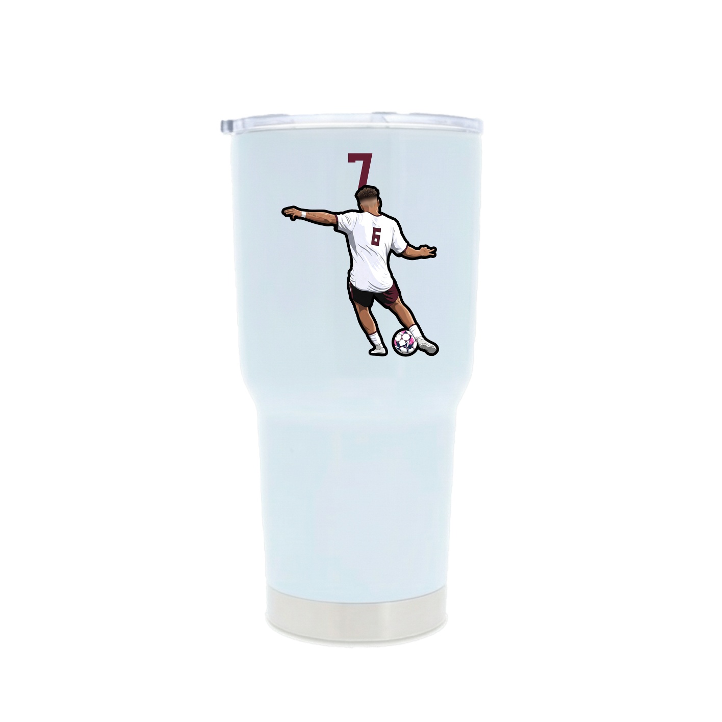 30oz Stainless Steel Tumbler — Number Top in White