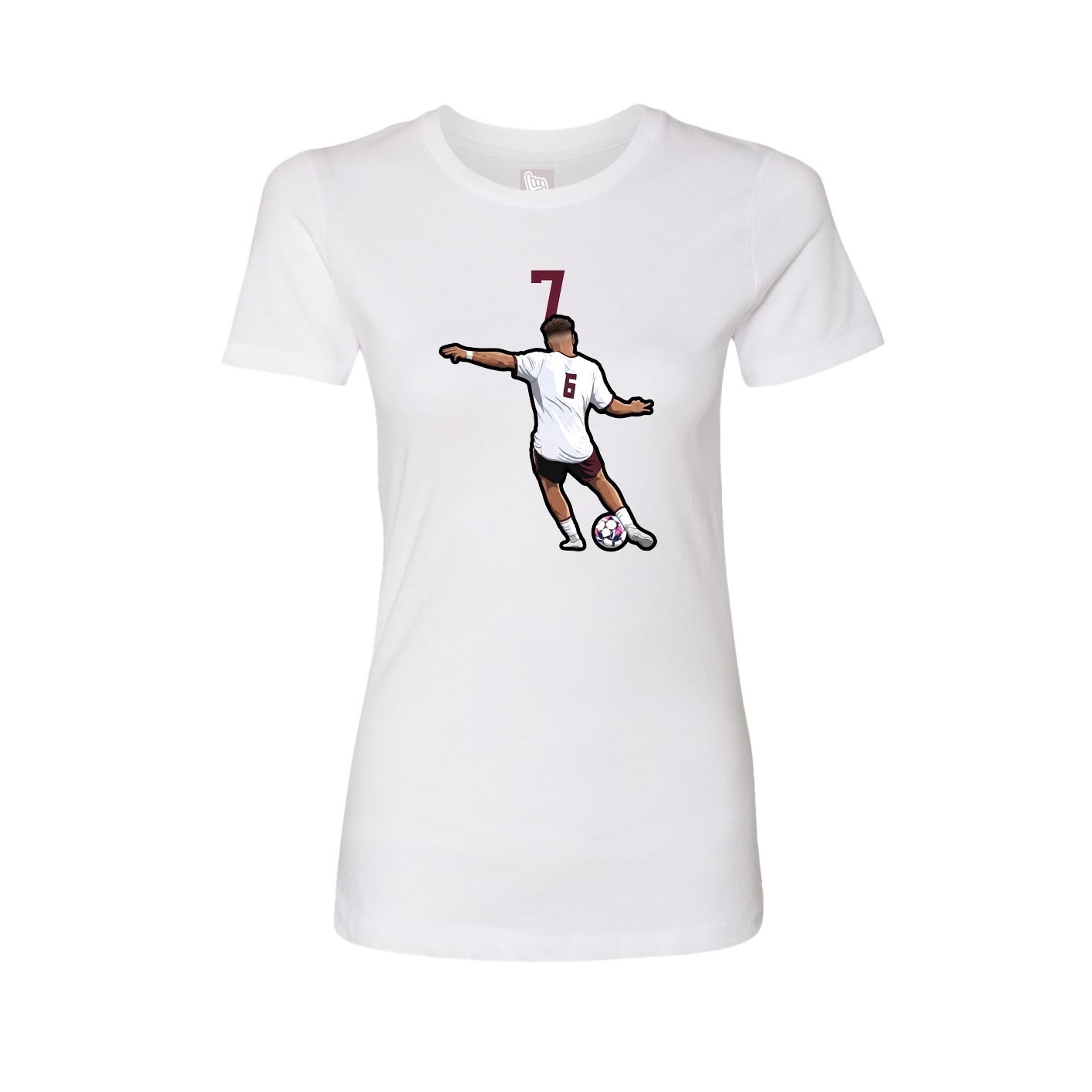 Fitted Women's Tee — Number Top in White