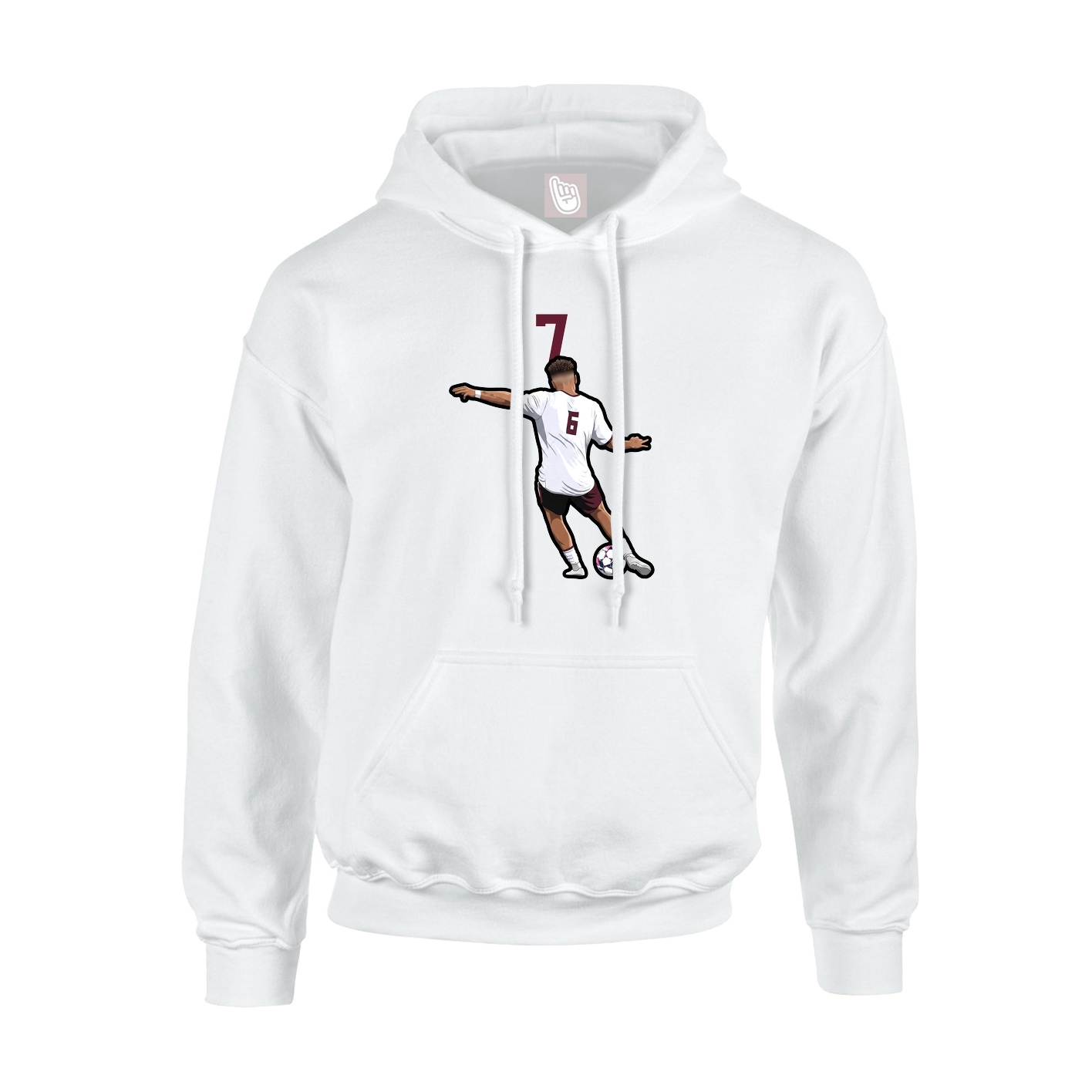 Youth Hoodie — Number Top in White