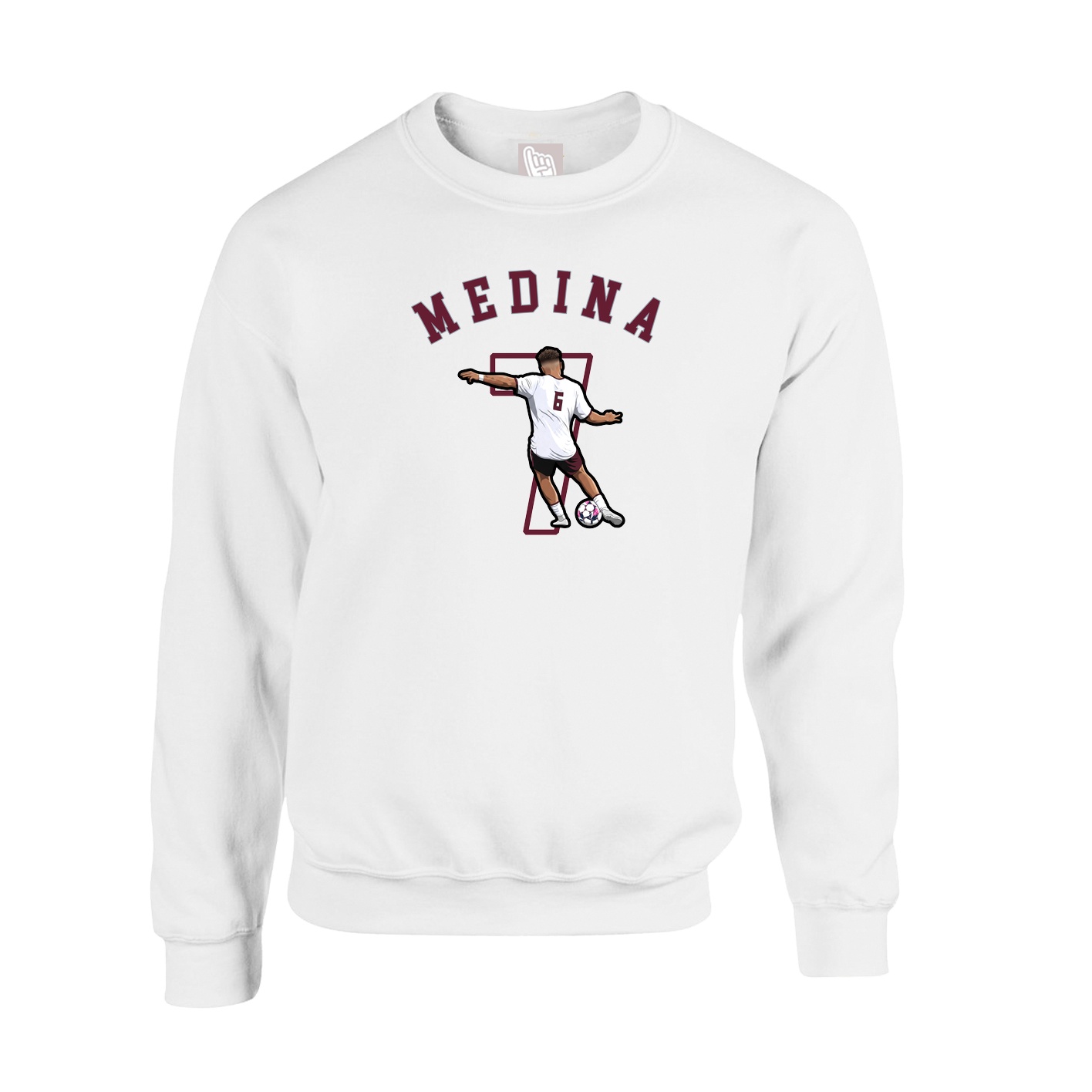 Fleece Crew — Shirsey Arch in White