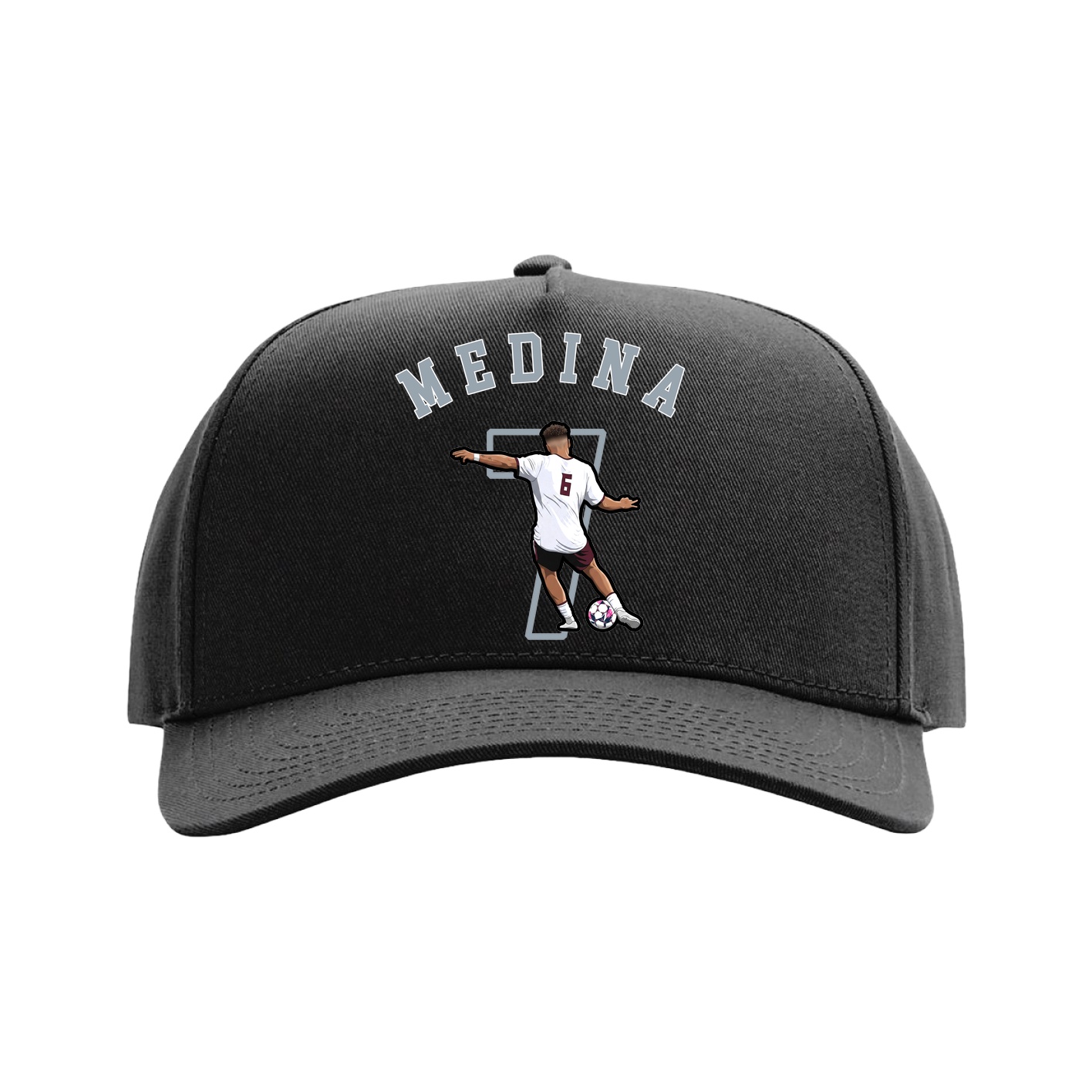 Full Fabric Five-Panel Champ Cap — Shirsey Arch in Black