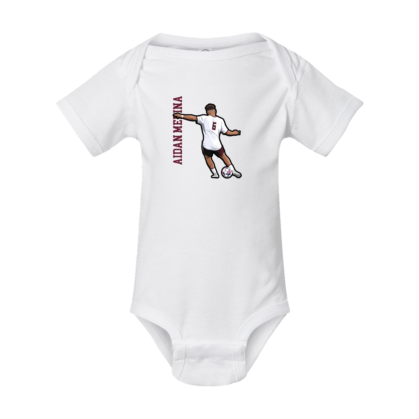 Baby Onesie — Name Vertical in White