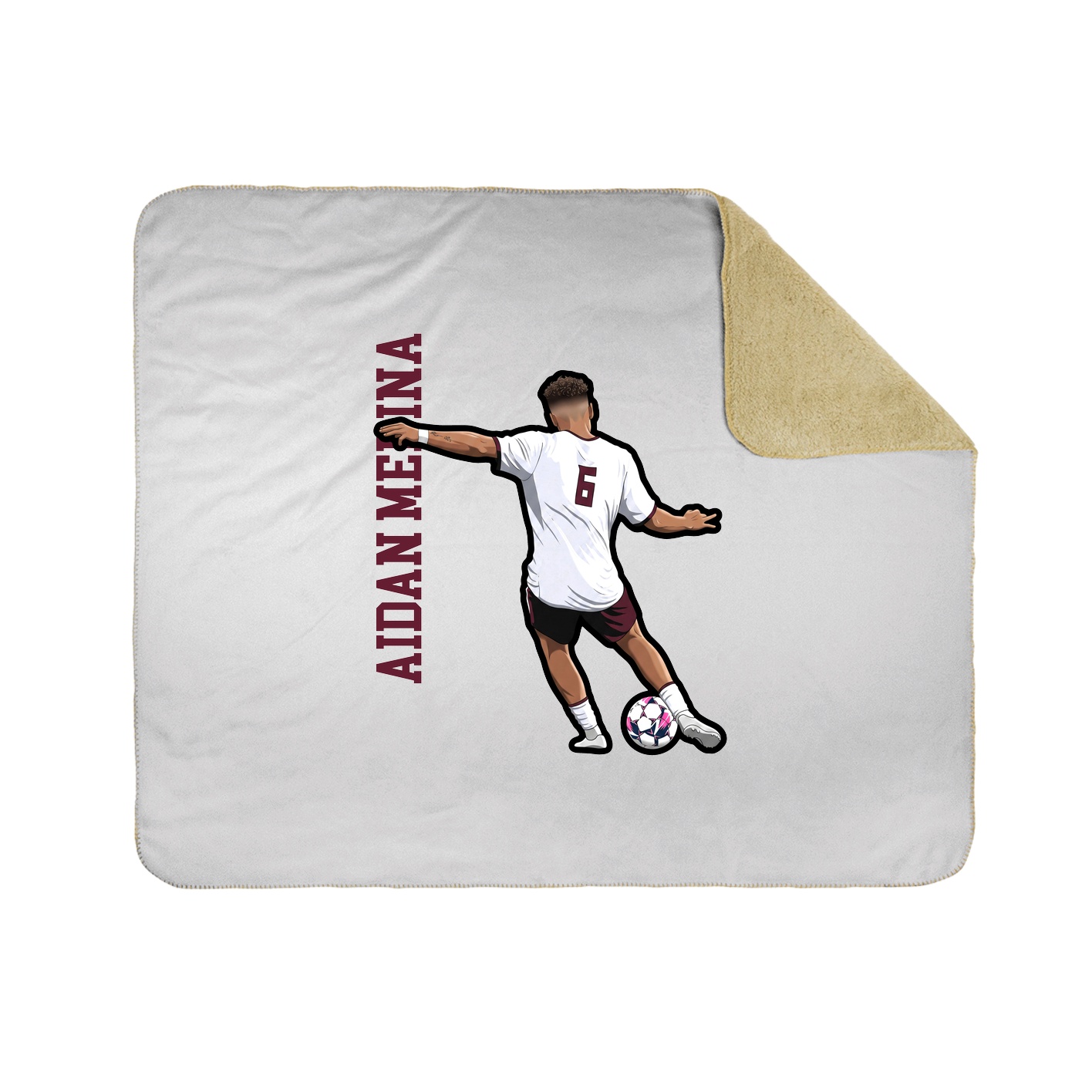 Throw Blanket — Name Vertical in White