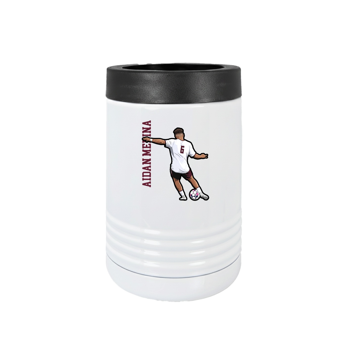 Beverage Holder — Name Vertical in White