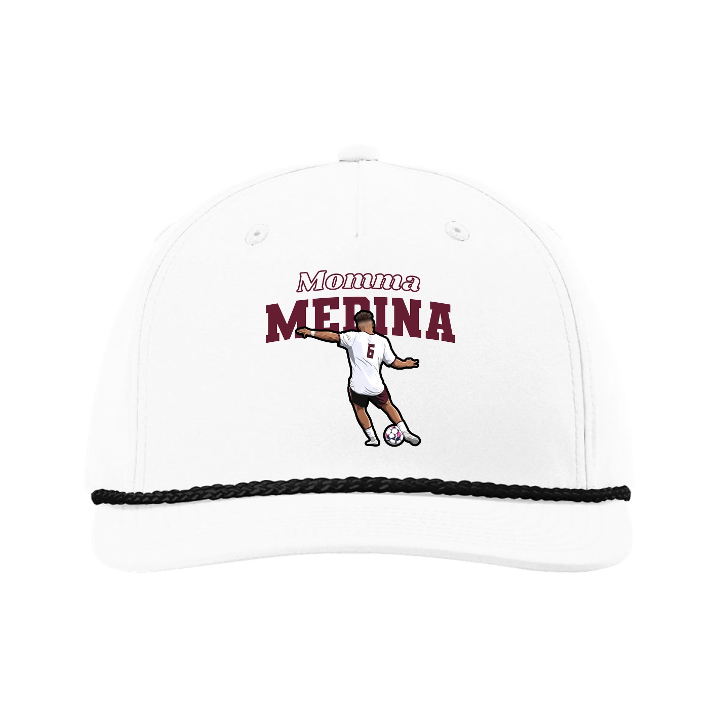 Five-Panel Classic Rope Cap — Mothers Day Block in White