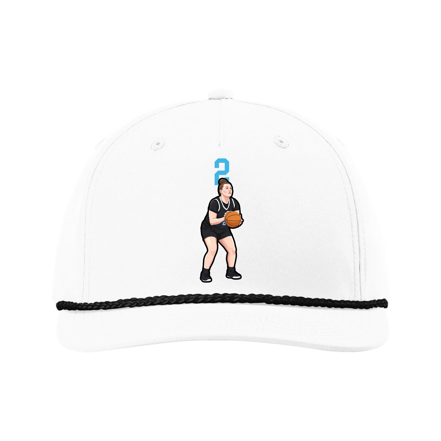 Five-Panel Classic Rope Cap — Number Top in White