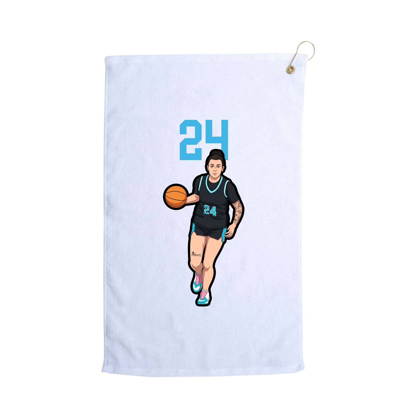 Golf Towel — Number Top in White