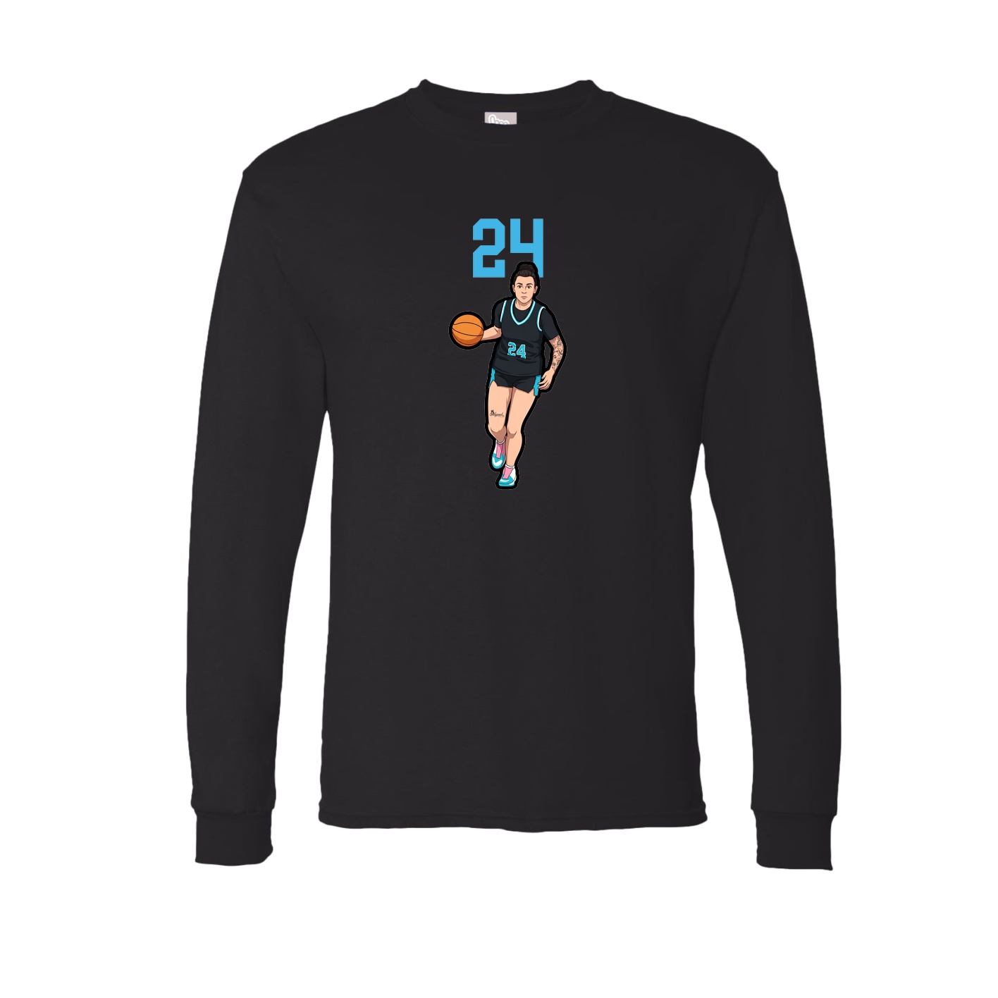 Long Sleeve Tee — Number Top in Black