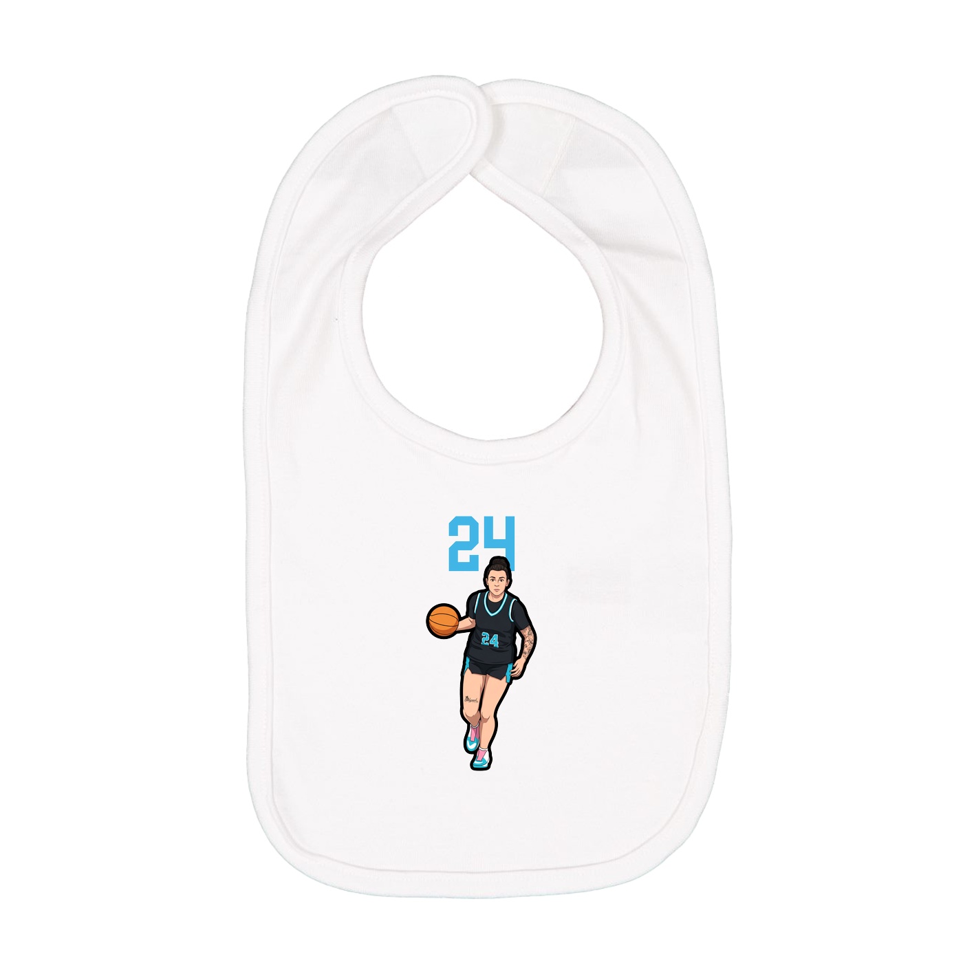 Infant Bib — Number Top in White