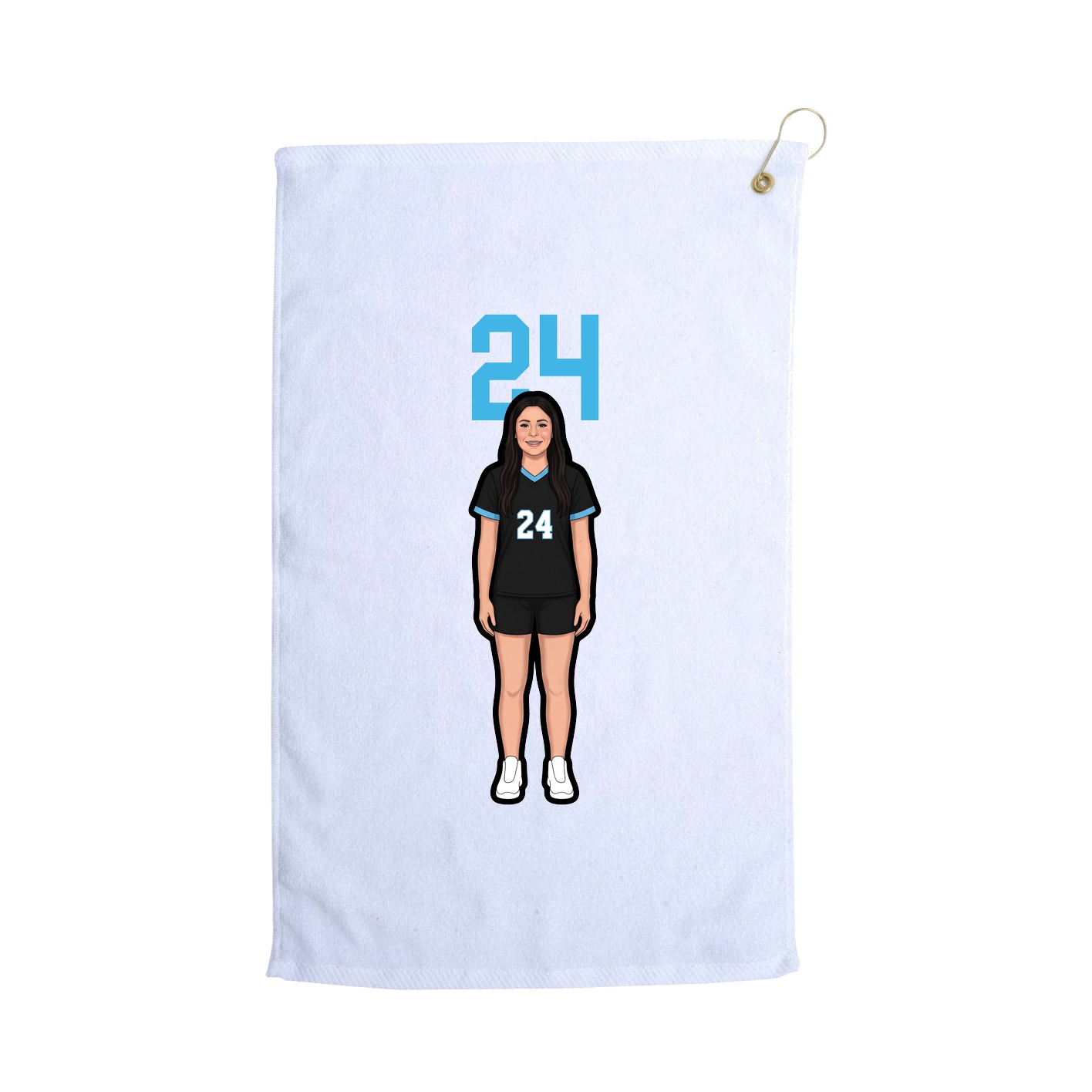 Golf Towel — Number Top in White
