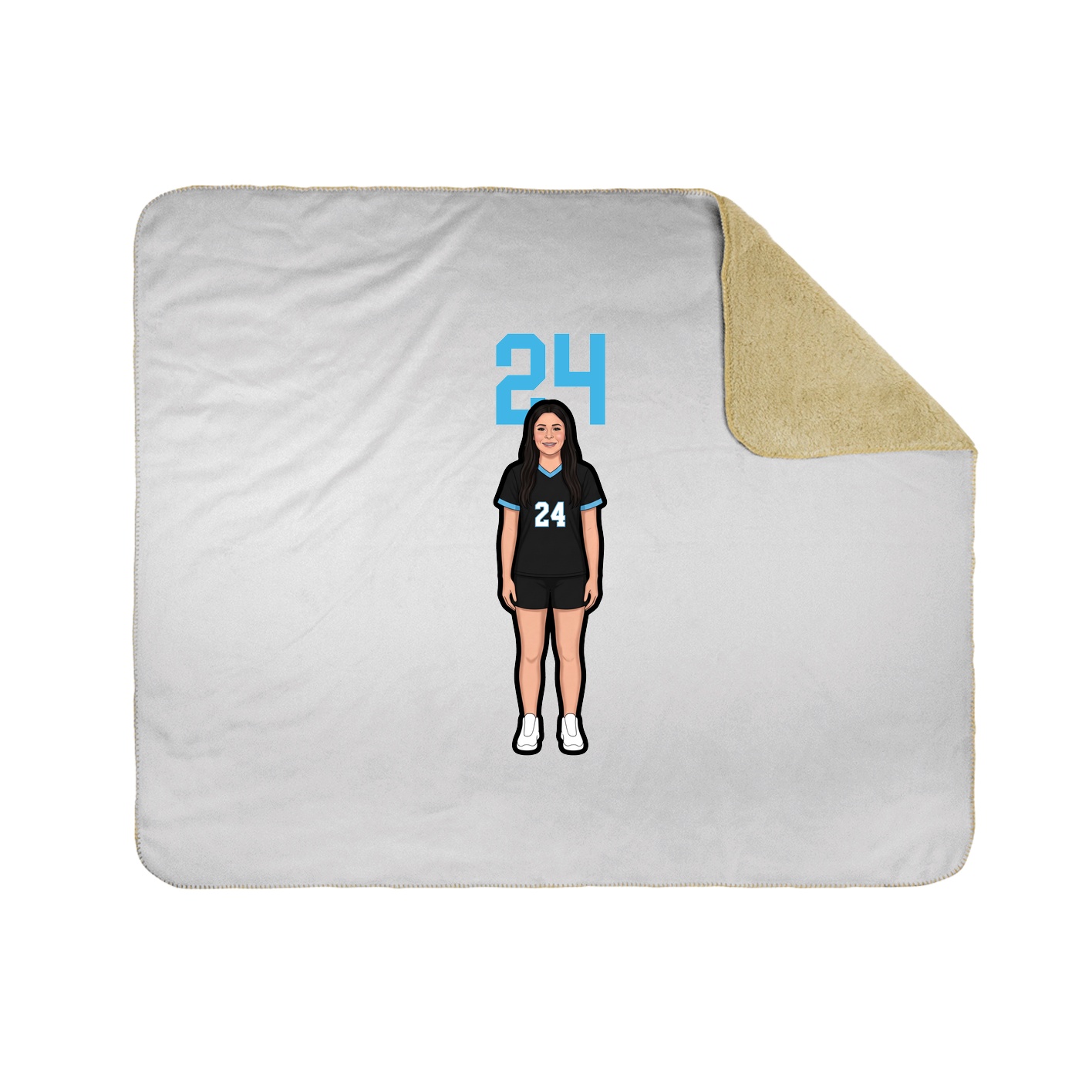 Throw Blanket — Number Top in White
