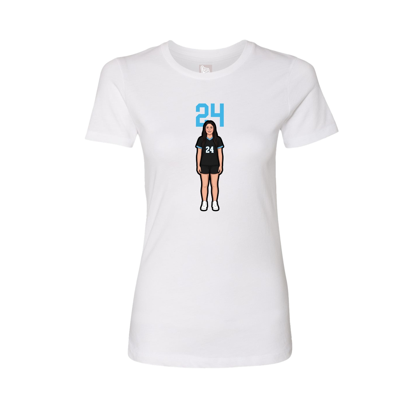 Fitted Women's Tee — Number Top in White