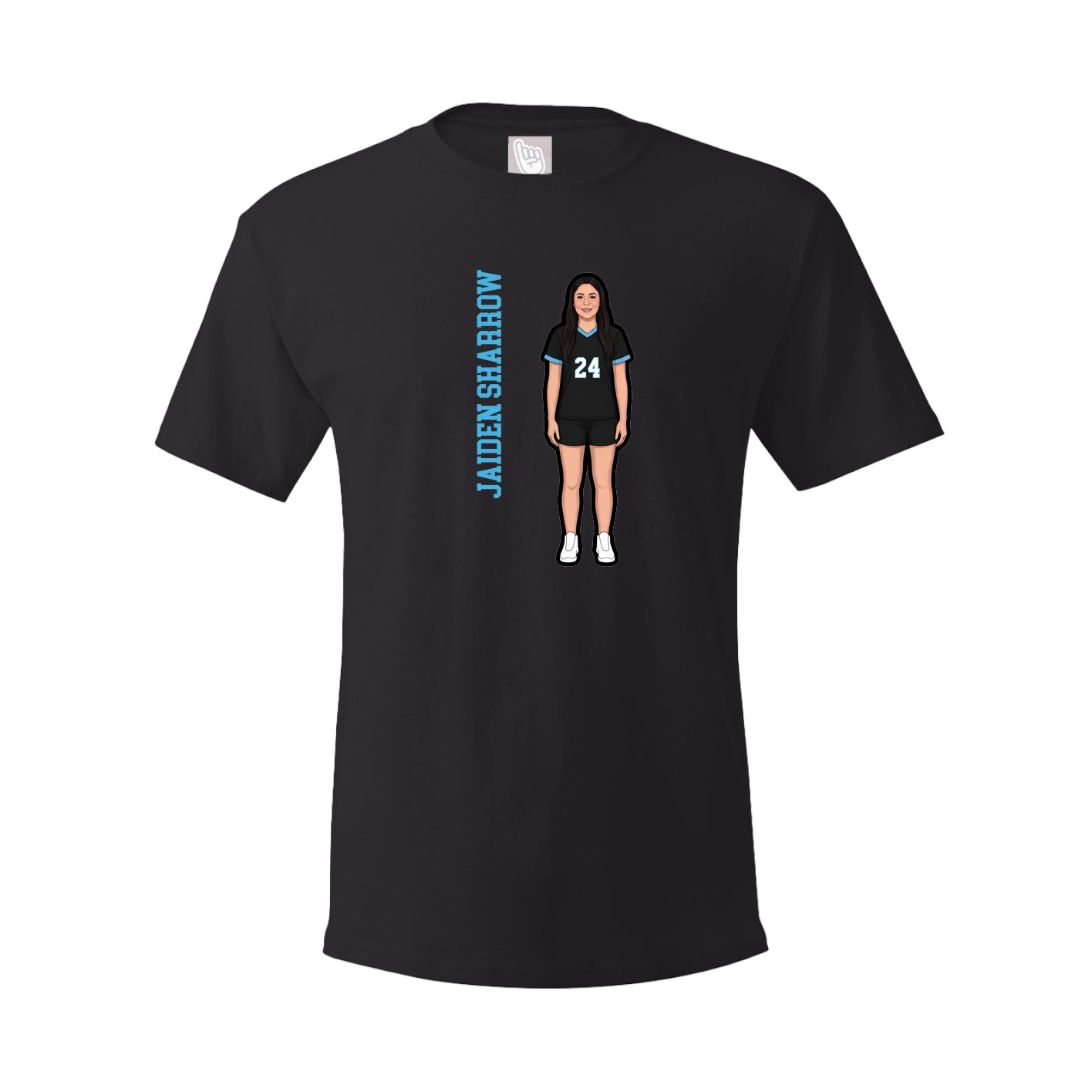 Youth Tee — Name Vertical in Black