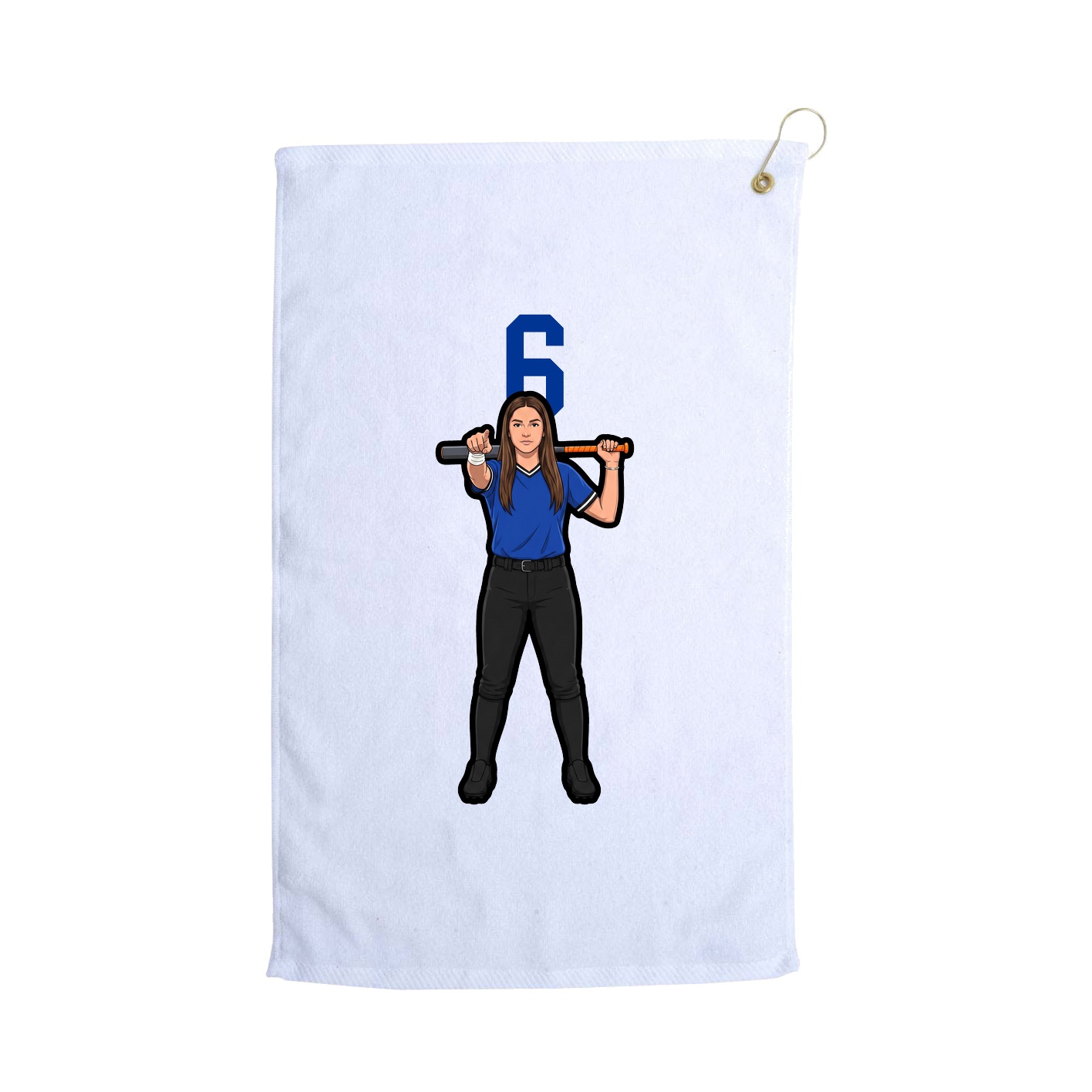 Golf Towel — Number Top in White