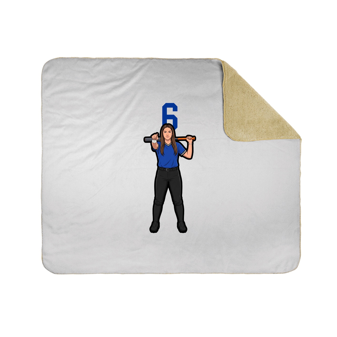 Throw Blanket — Number Top in White