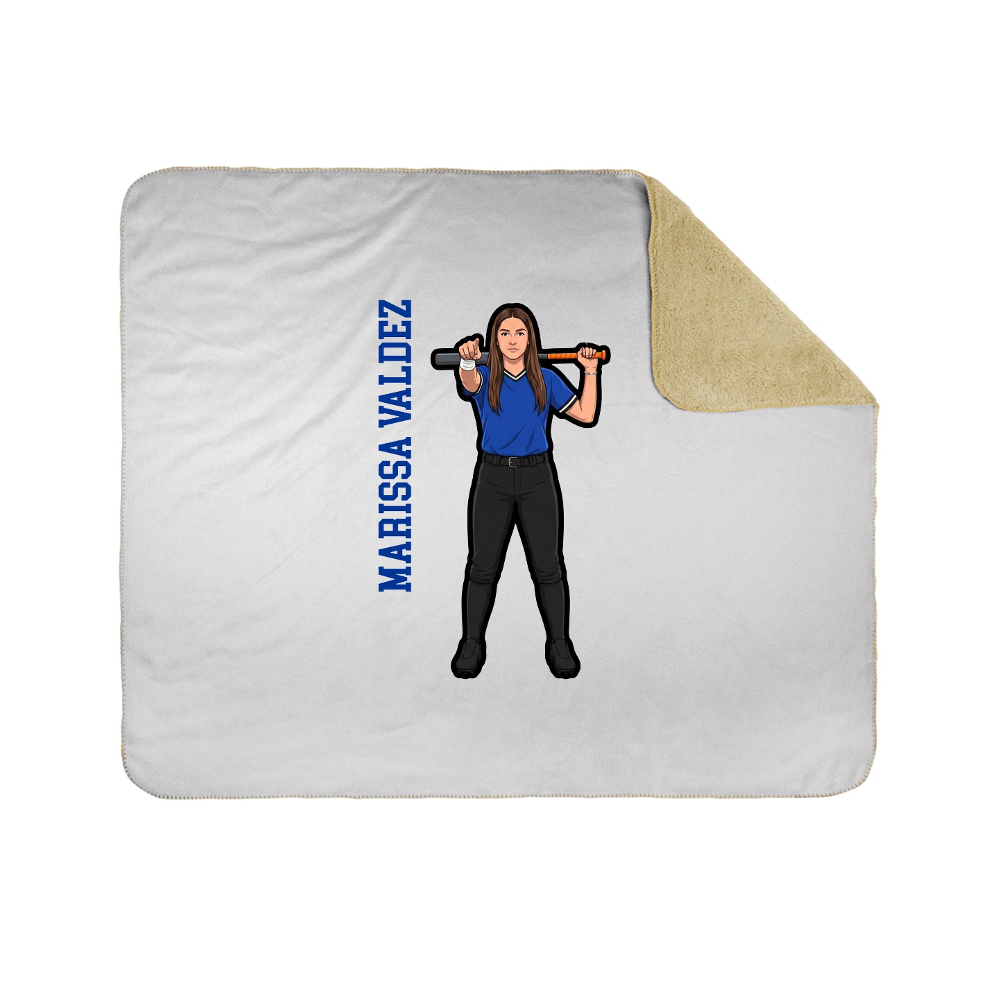 Throw Blanket — Name Vertical in White
