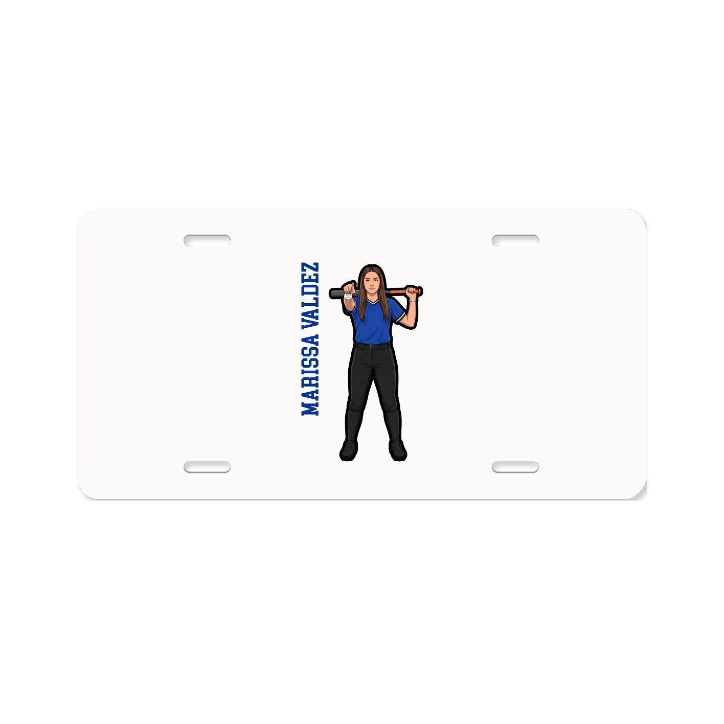 License Plate — Name Vertical in Classic