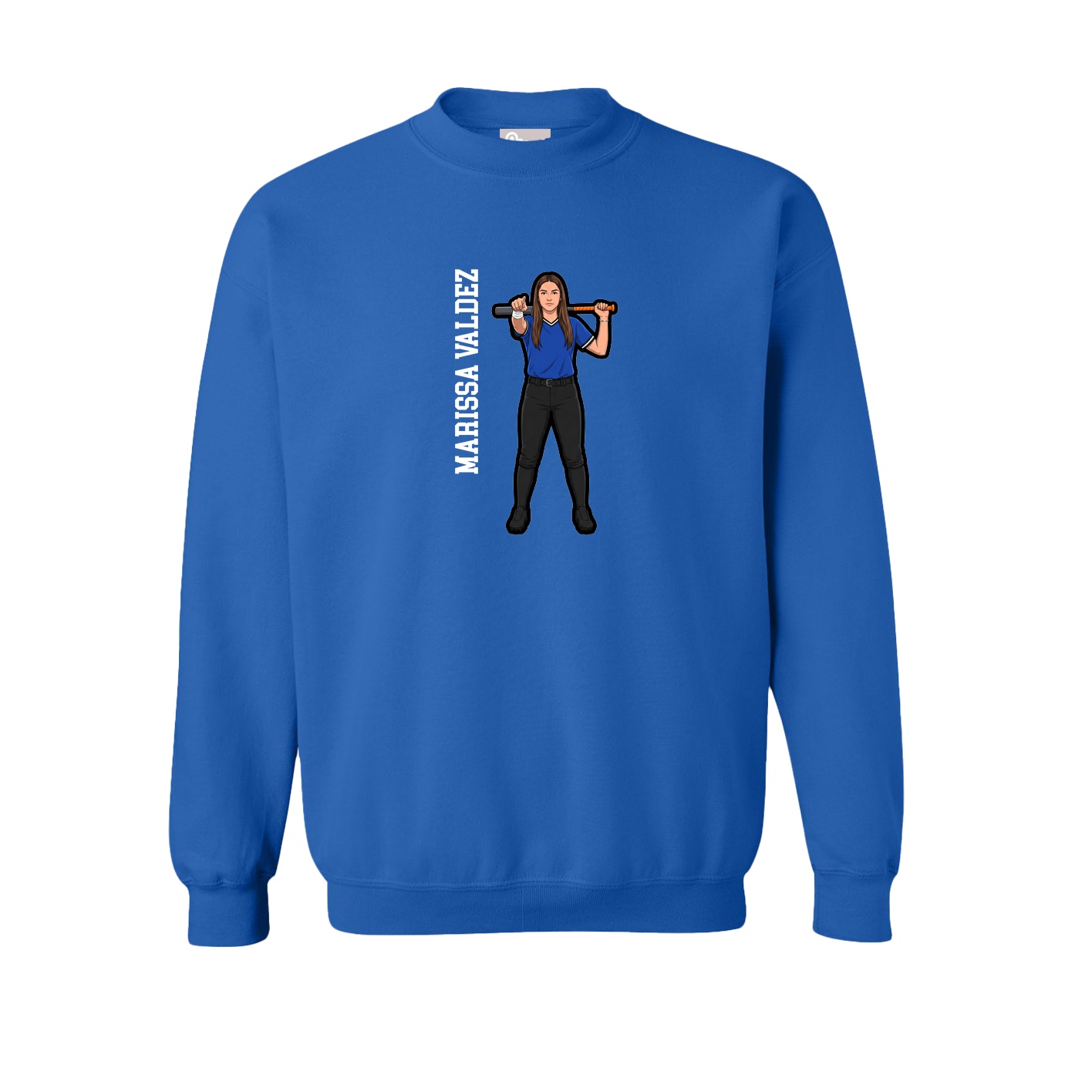 Fleece Crew — Name Vertical in Royal
