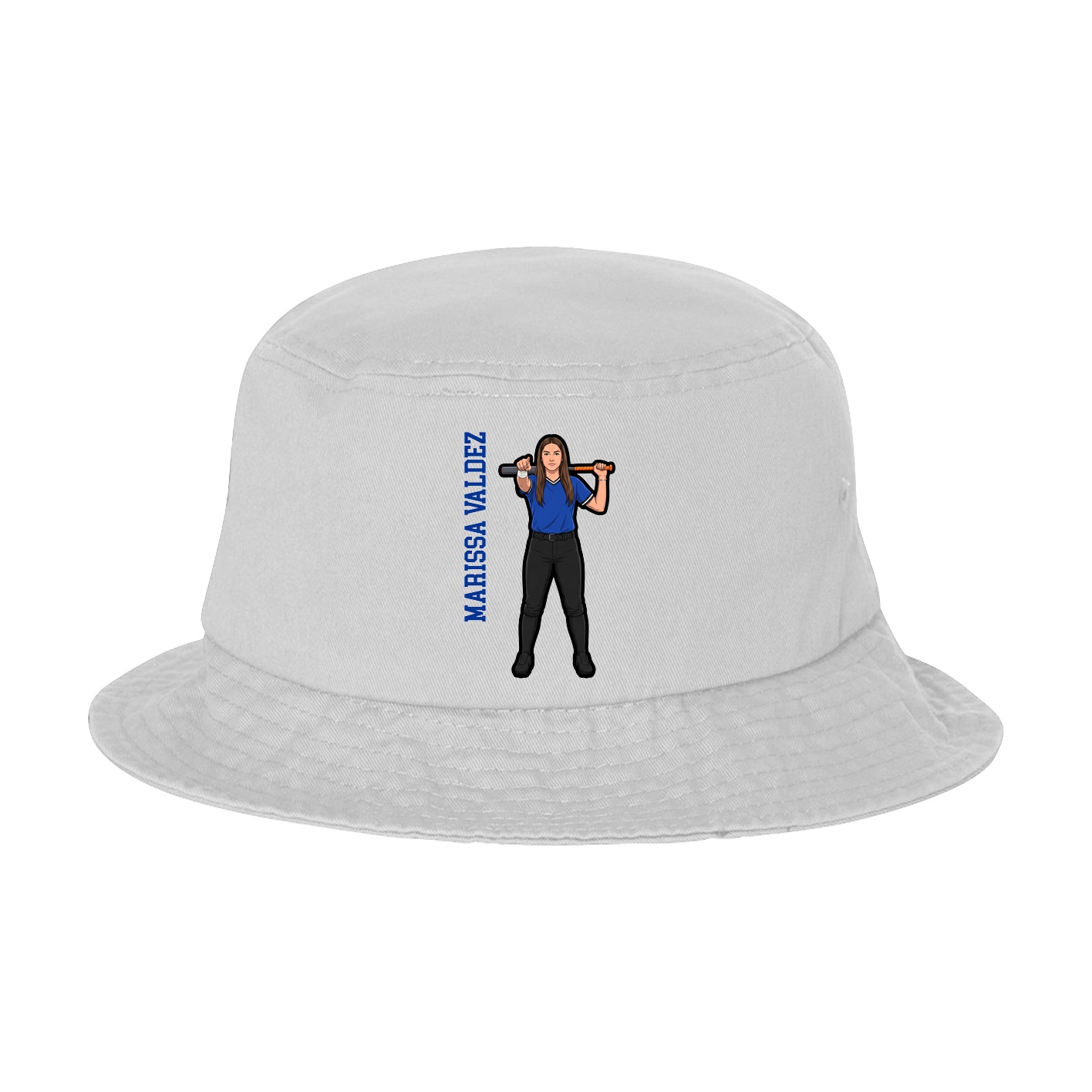 Bucket Cap — Name Vertical in White