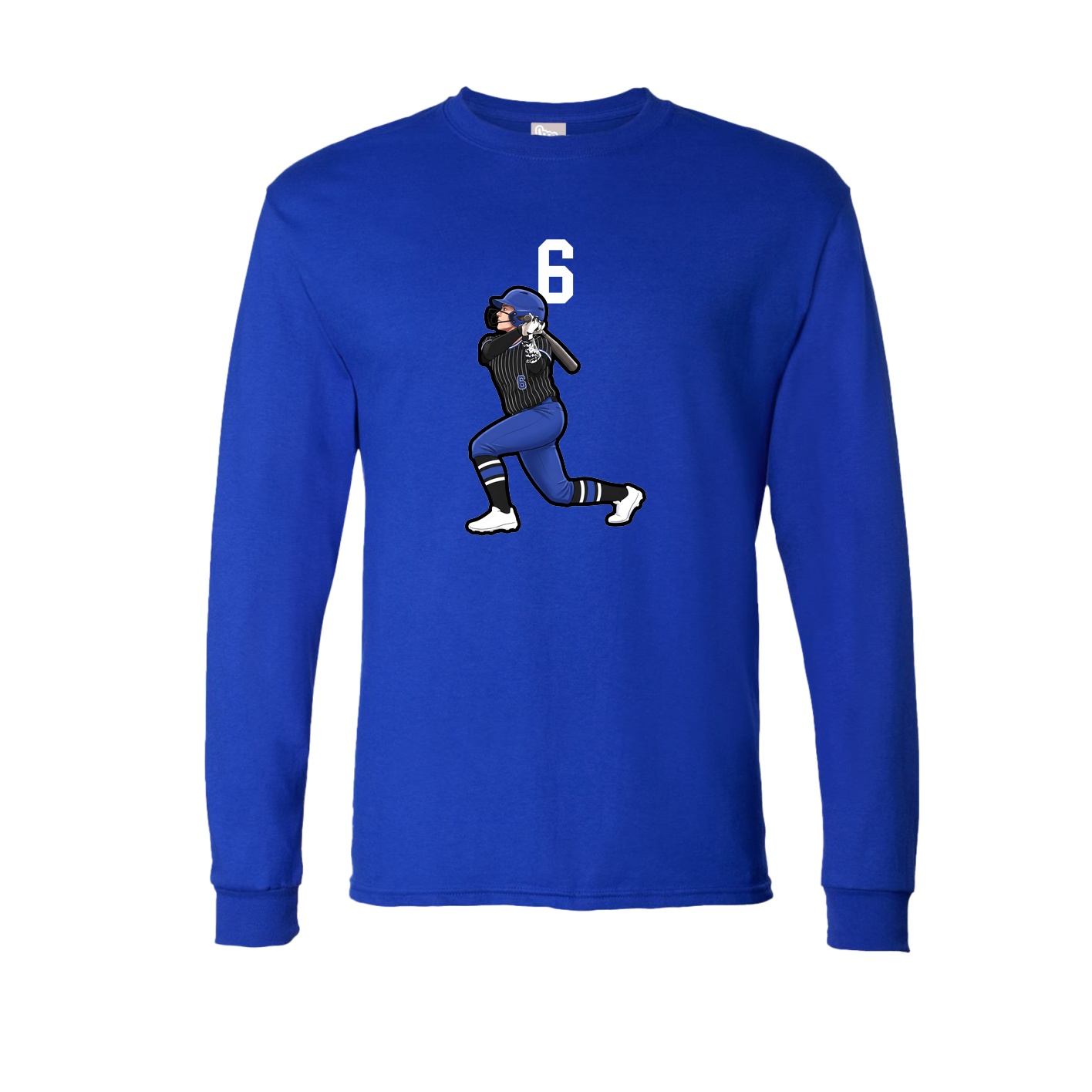 Long Sleeve Tee — Number Top in Royal