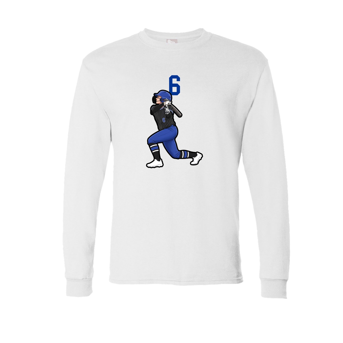 Long Sleeve Tee — Number Top in White