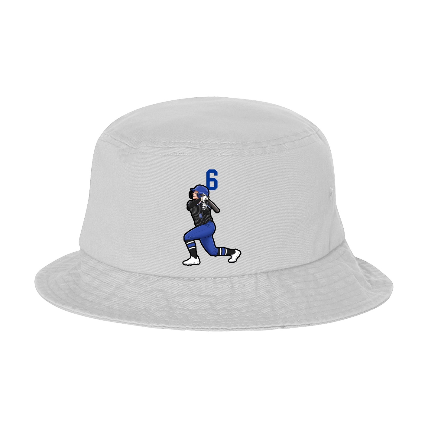 Bucket Cap — Number Top in White
