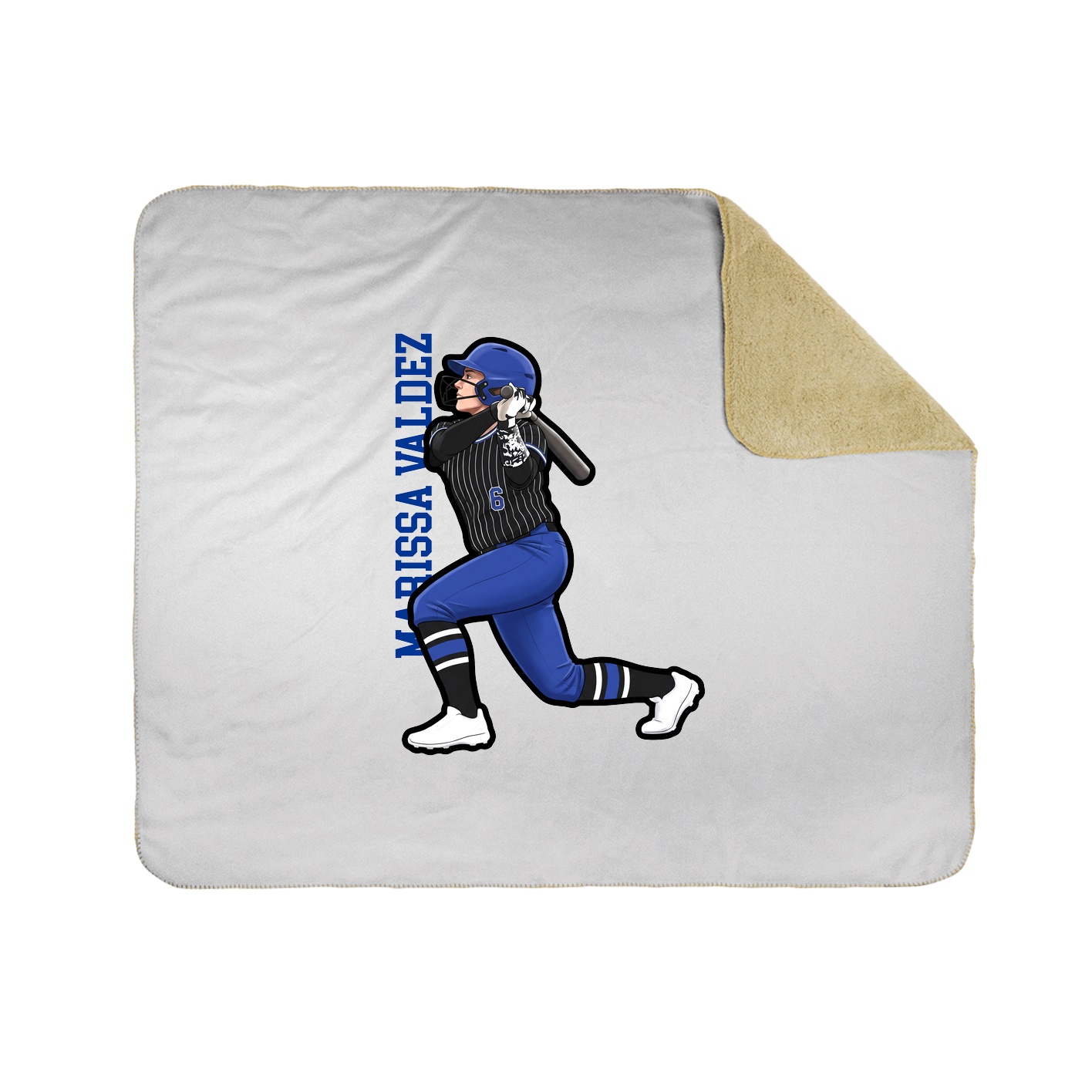 Throw Blanket — Name Vertical in White
