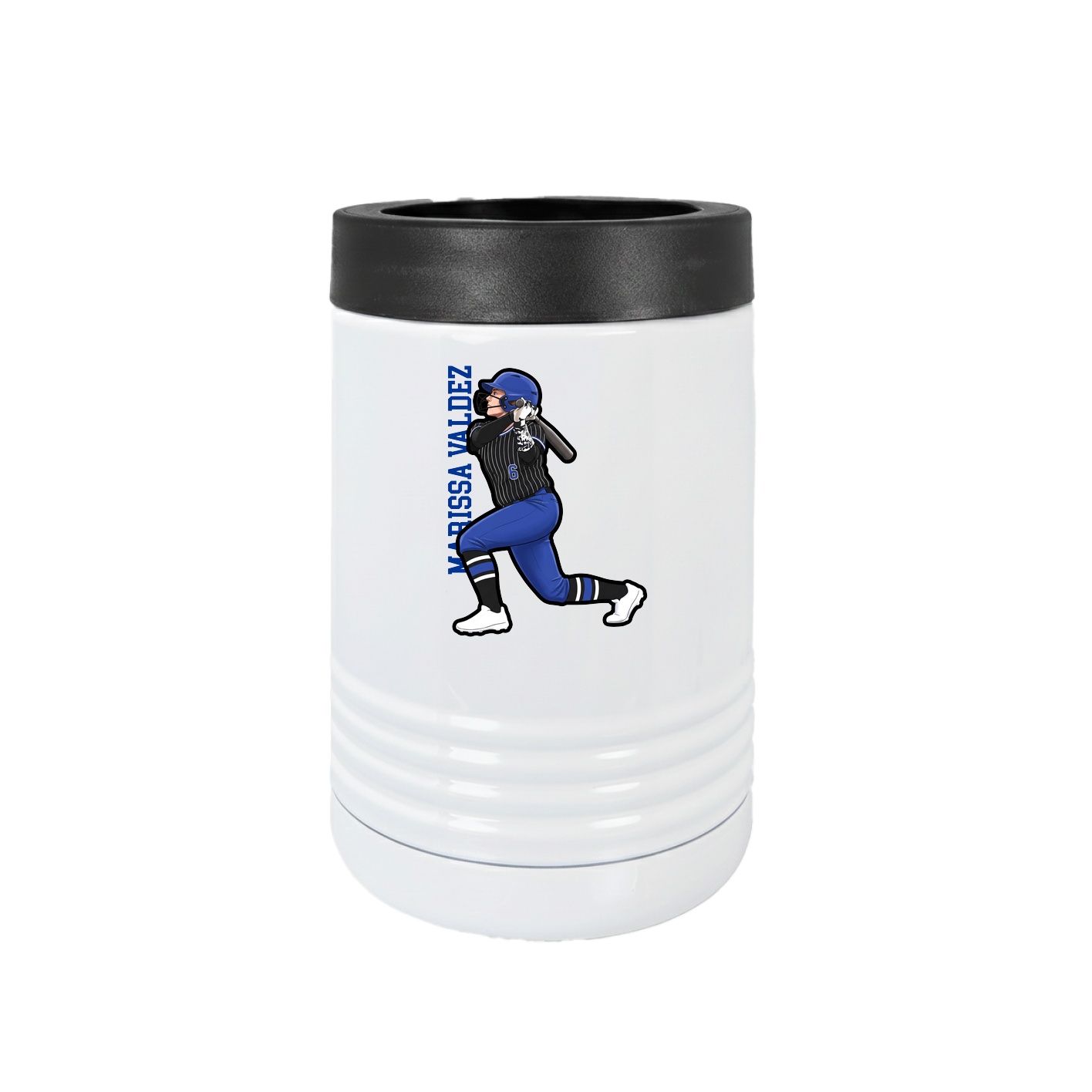 Beverage Holder — Name Vertical in White