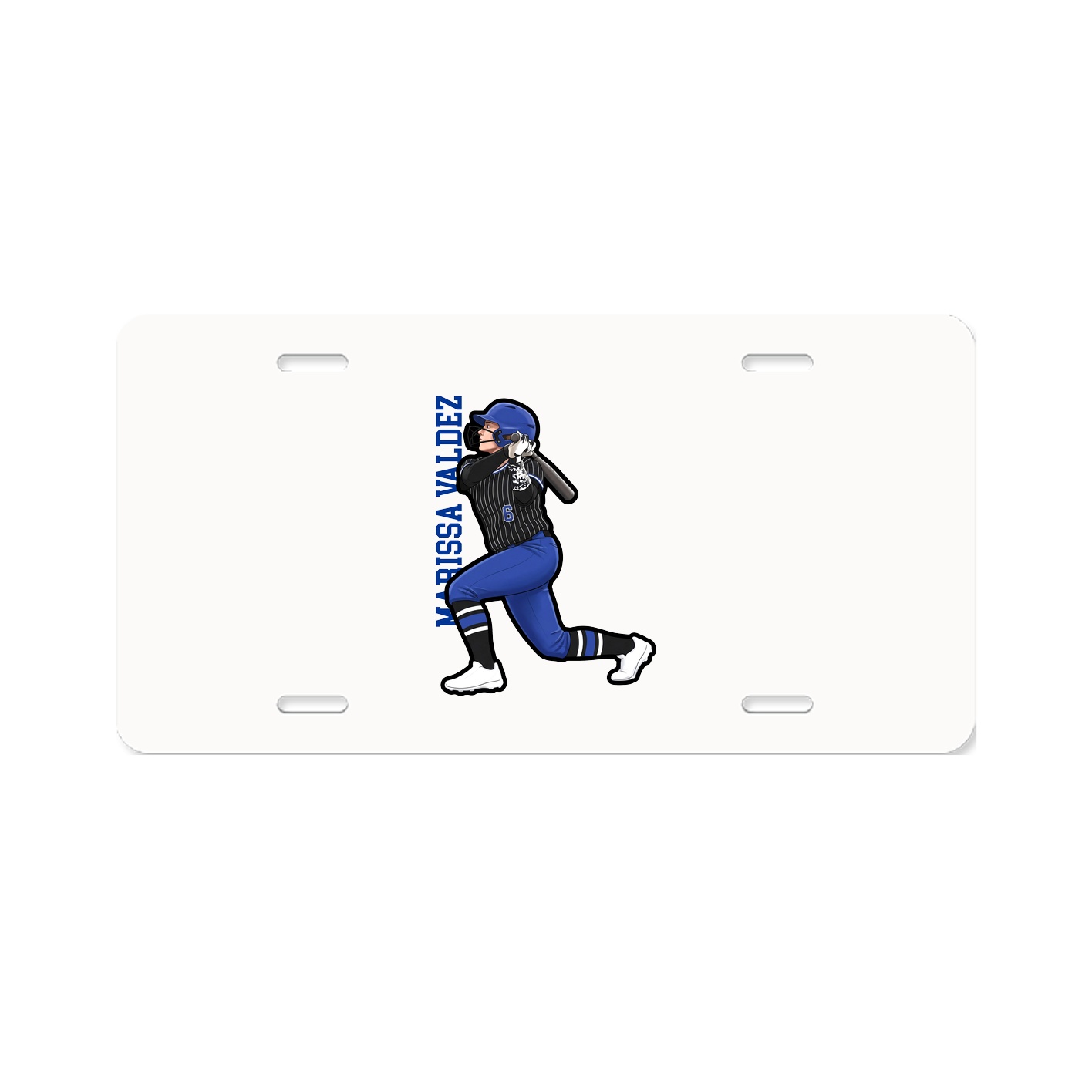 License Plate — Name Vertical in Classic
