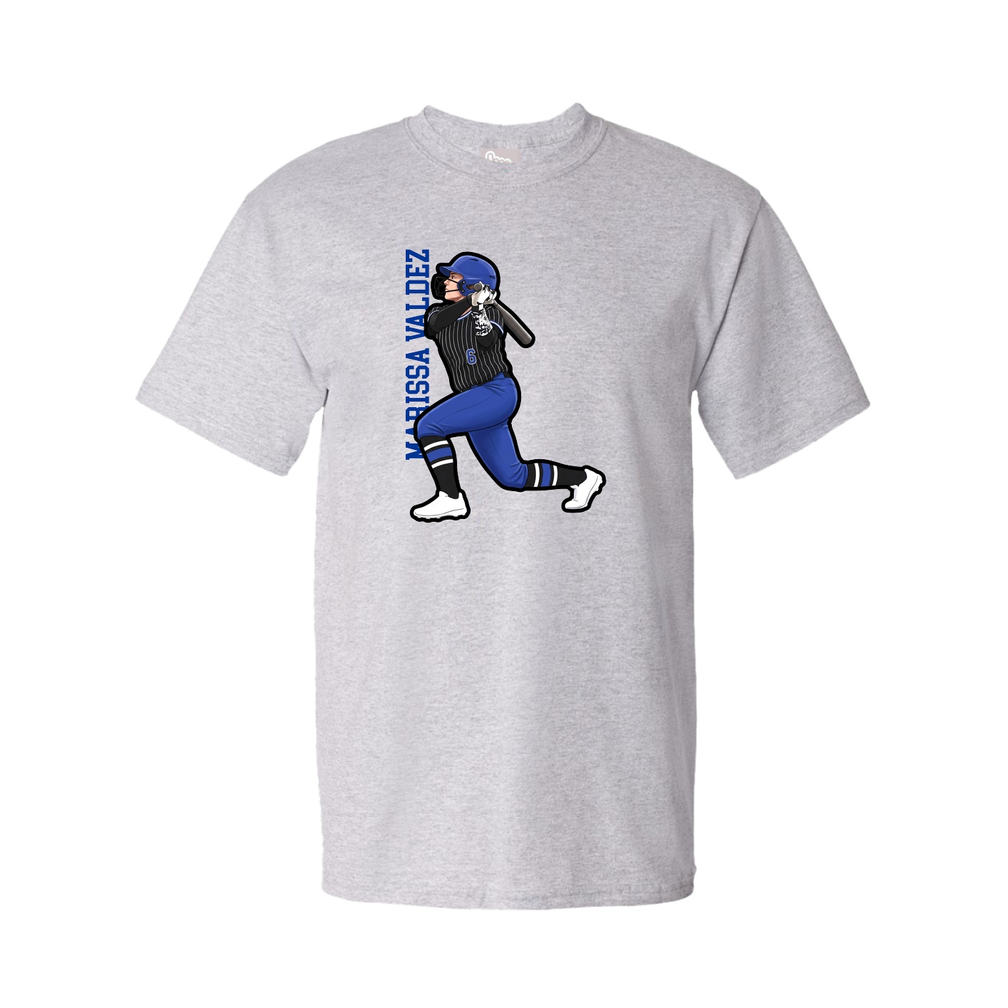 Youth Tee — Name Vertical in Grey