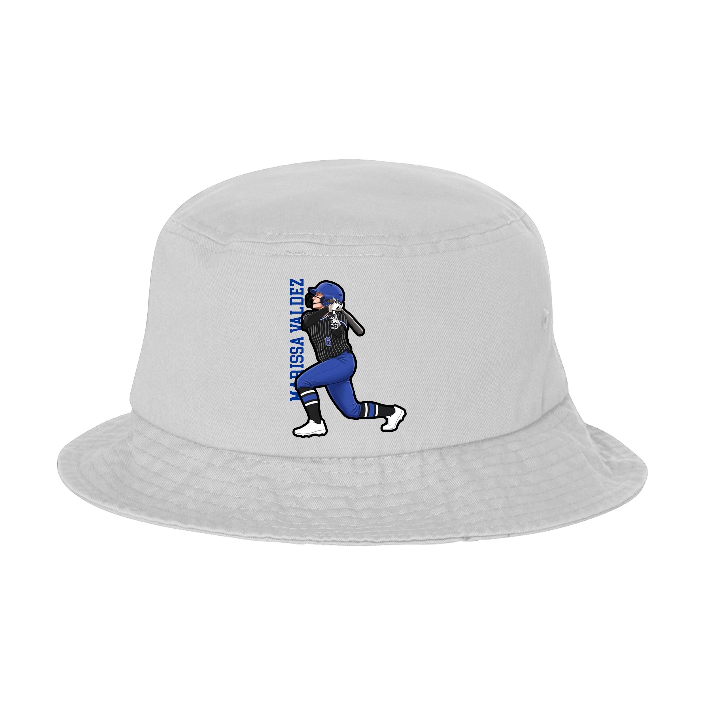 Bucket Cap — Name Vertical in White