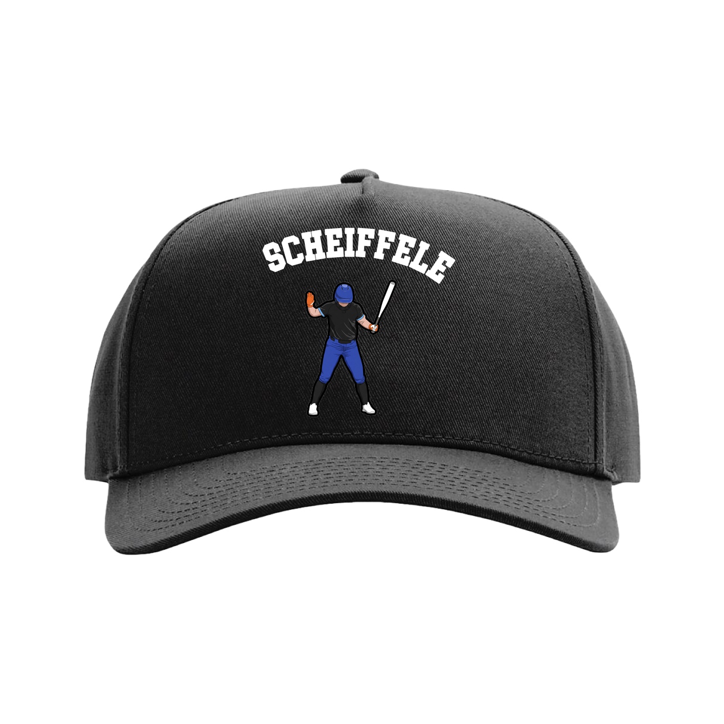 Full Fabric Five-Panel Champ Cap — Shirsey Arch in Black