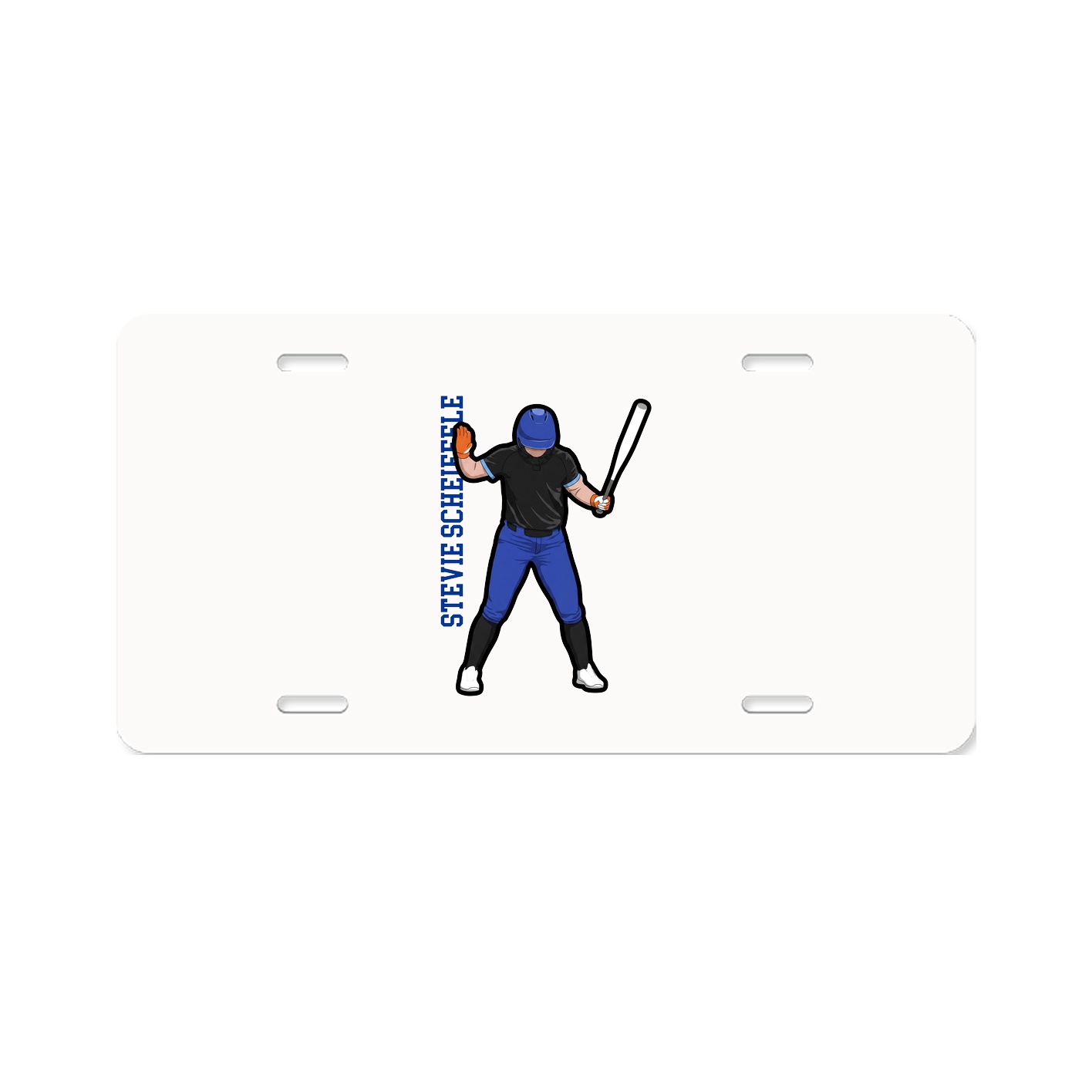 License Plate — Name Vertical in Classic
