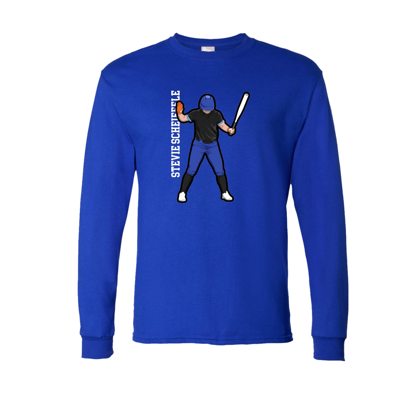 Long Sleeve Tee — Name Vertical in Royal