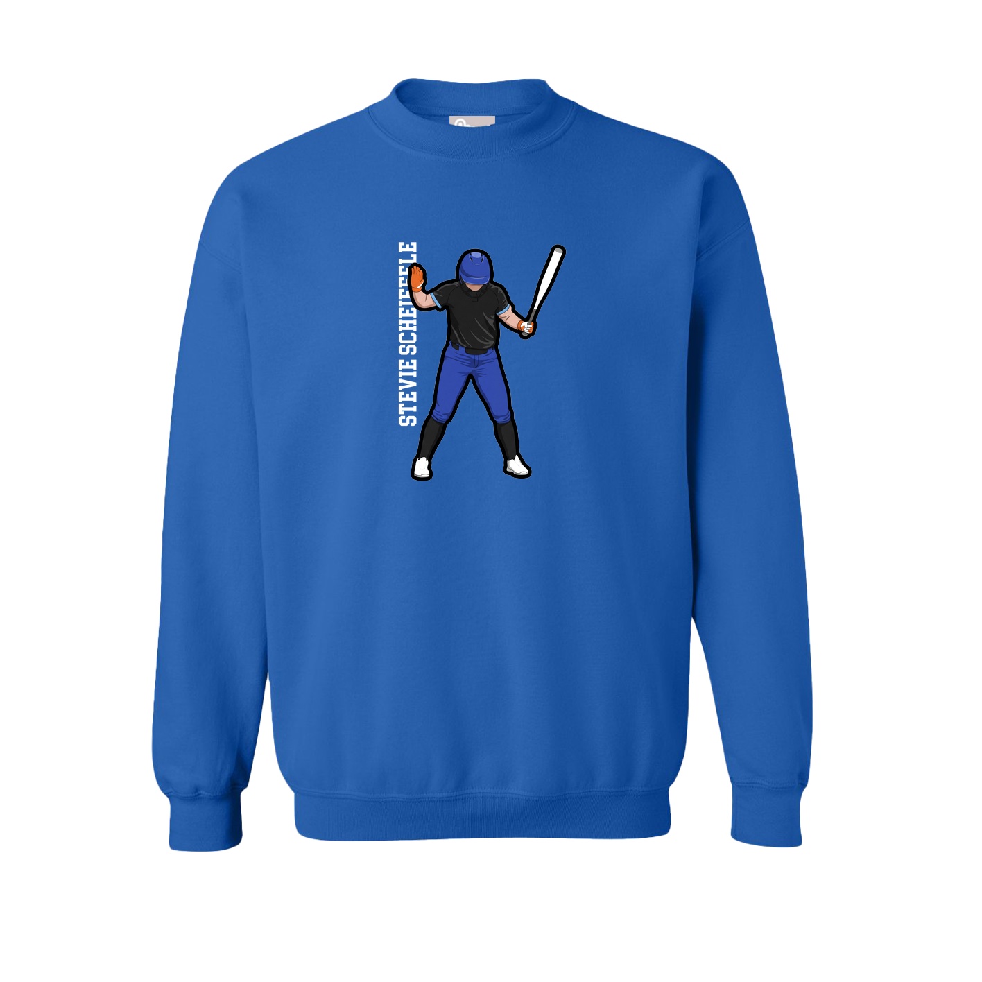 Fleece Crew — Name Vertical in Royal