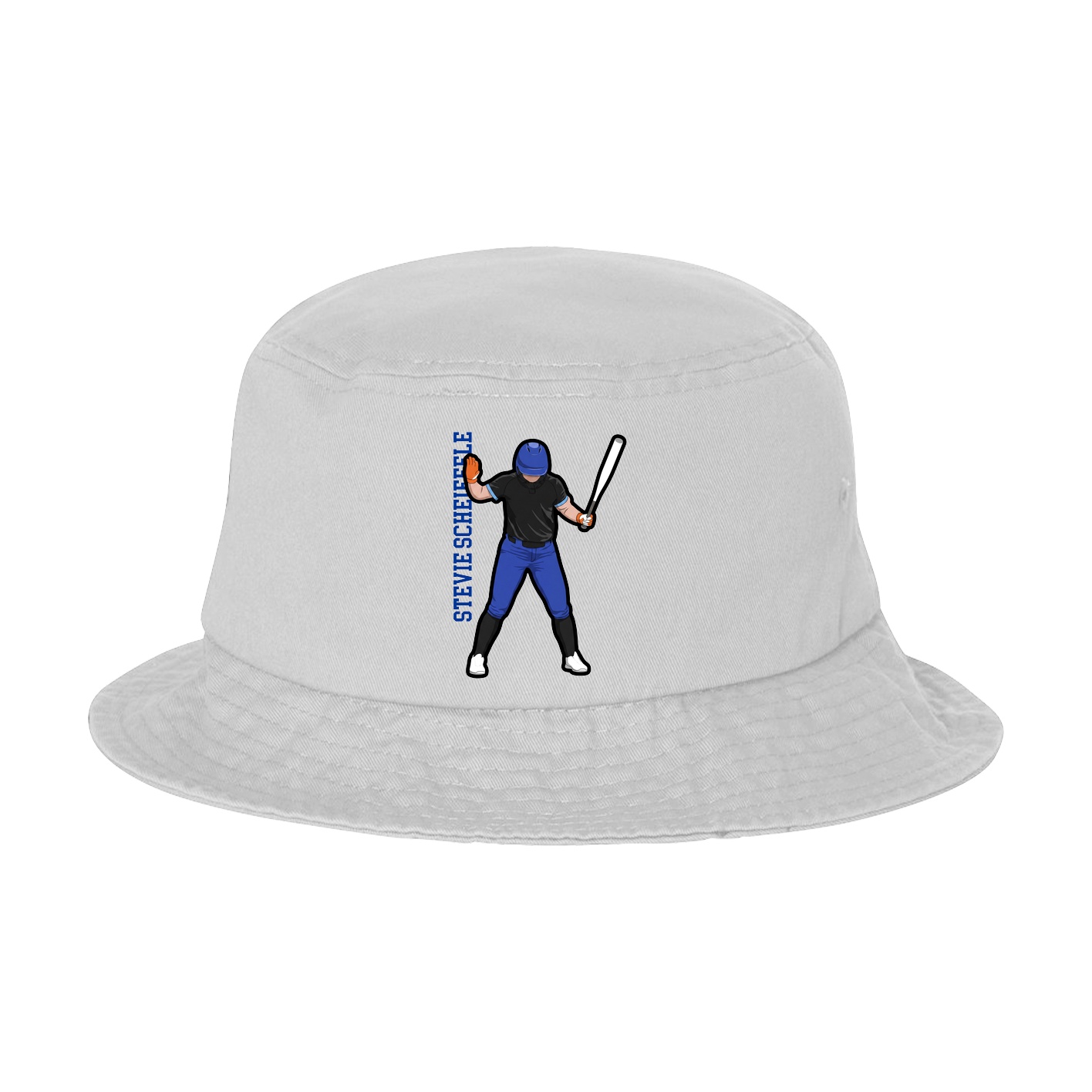 Bucket Cap — Name Vertical in White